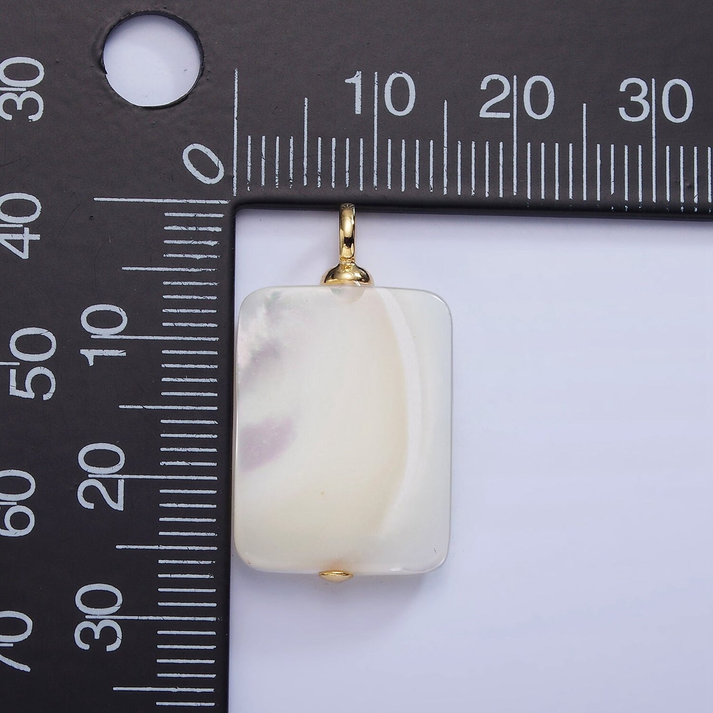 Dainty White Rectangle Pearl Charm Genuine Freshwater Shell Mermaid Pearls Pendant for Necklace Component P1785