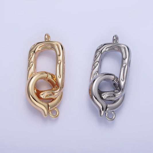14K Gold Filled Bail Enhancer Hinged Interchangeable Pendant Bail Rectangle Rustic Style pendant holder snap on Bail Z-792