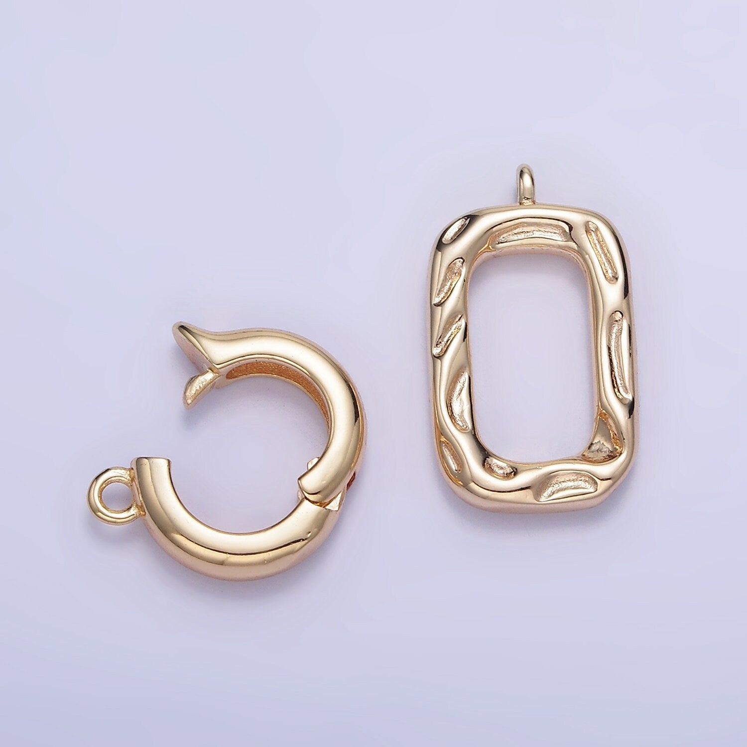 14K Gold Filled Bail Enhancer Hinged Interchangeable Pendant Bail Rectangle Rustic Style pendant holder snap on Bail Z-792