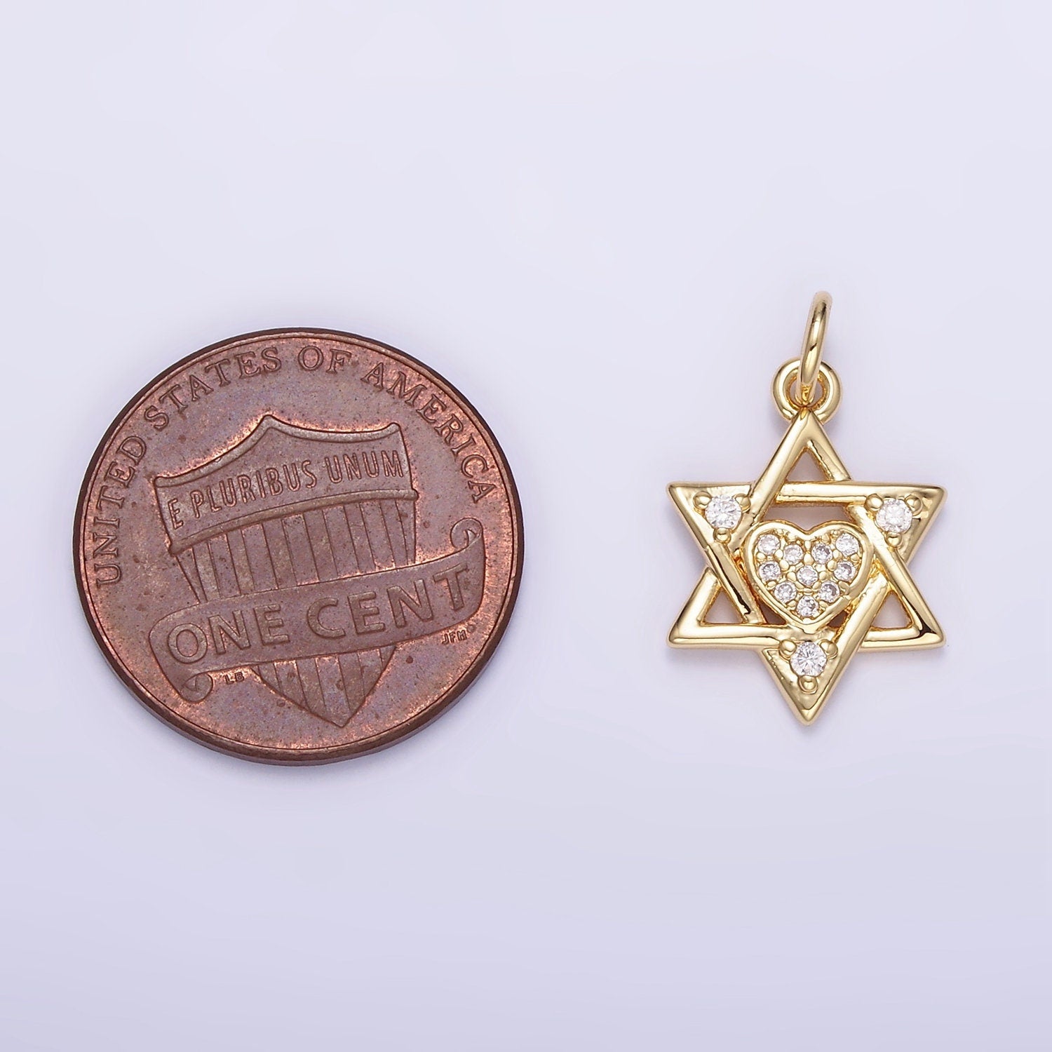 Celestial Cubic Star Of David Charm Gold Charm Pendant Gold CZ Charm Pendant, Cubic Zirconia Dainty Star Necklace Charm c292