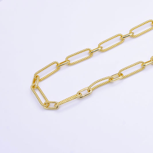 24k Gold Filled Textured Oval Link Chain by Yard Elongated oval link chain Twisted Rope link For Belt Bracelet necklace Component ROLL1513
