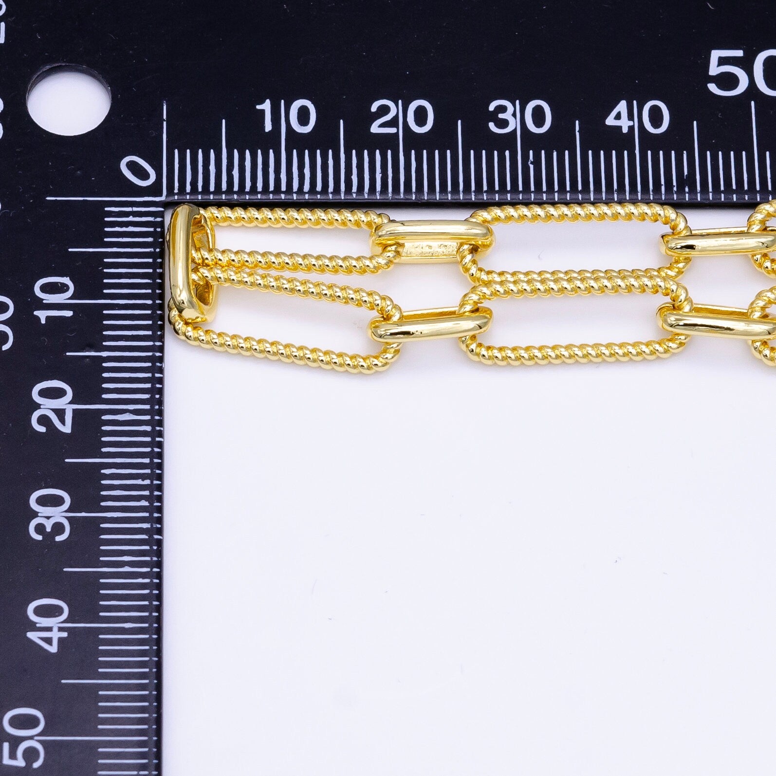 24k Gold Filled Textured Oval Link Chain by Yard Elongated oval link chain Twisted Rope link For Belt Bracelet necklace Component ROLL1513