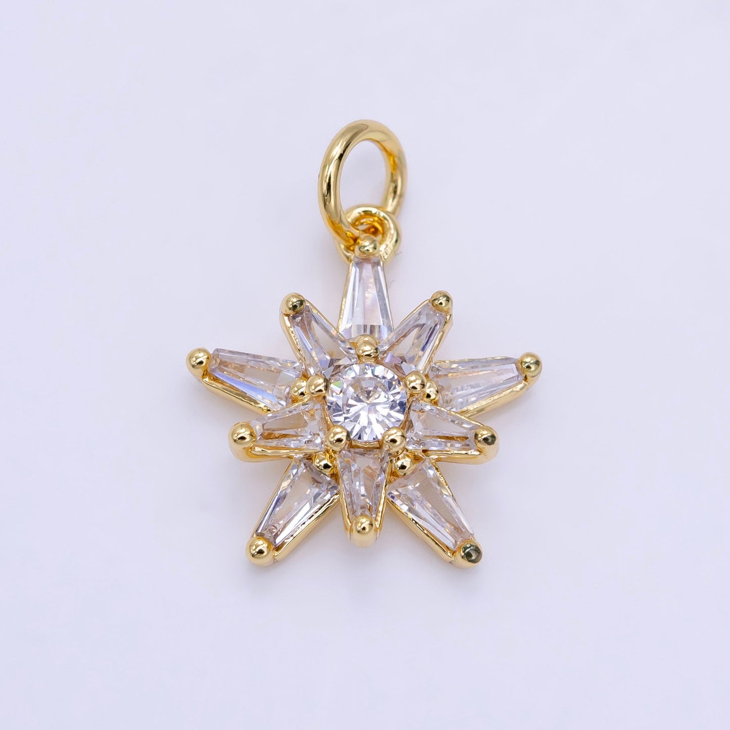 CZ Baguette Pink Star Pendant, 14K Gold Filled Star Charm, Pink Charm Dangle Charm for Celestial Minimalist Jewelry, Leo-928