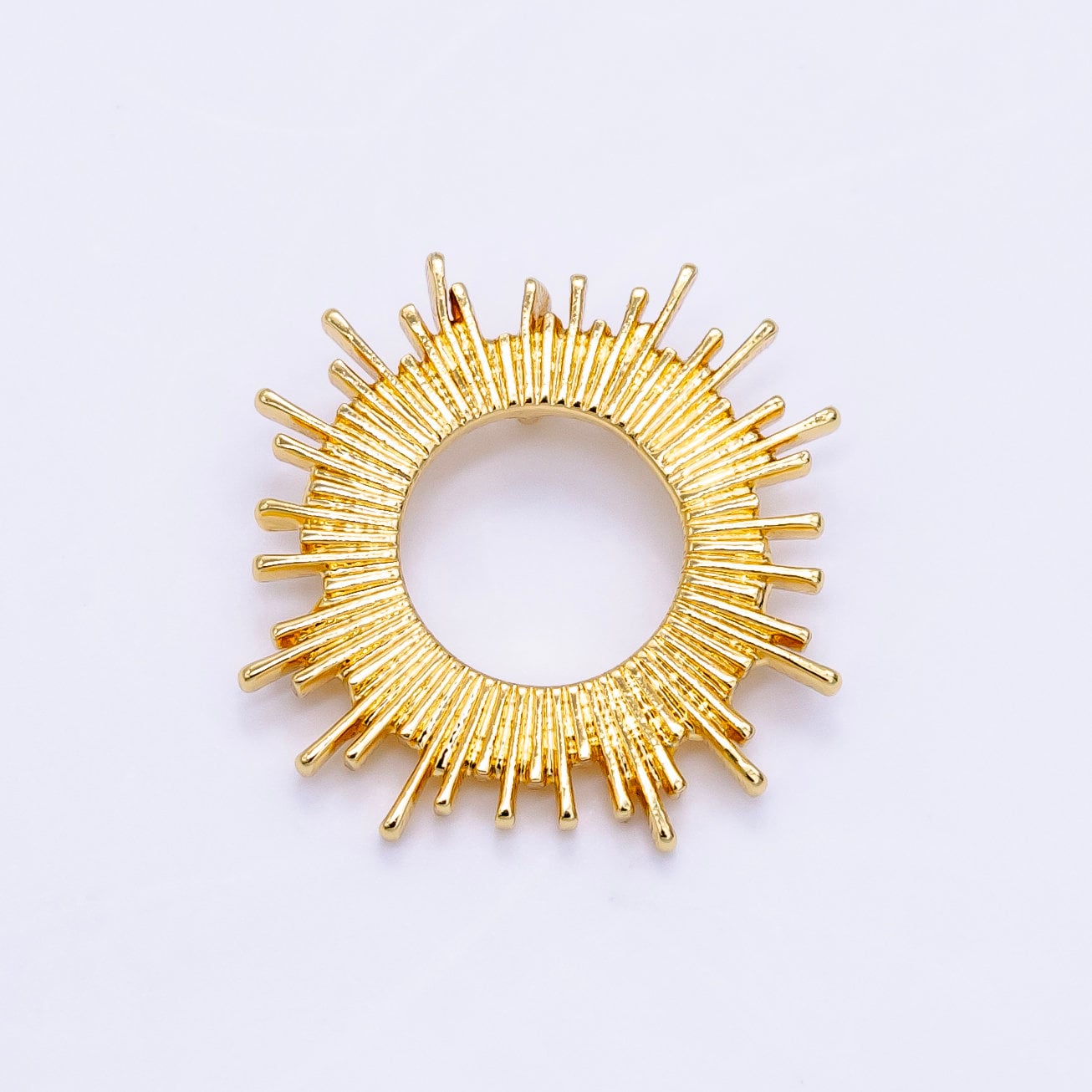 14K Gold Filled Open Celestial Sunburst Back Loop Pendant in Gold & Silver | AG812