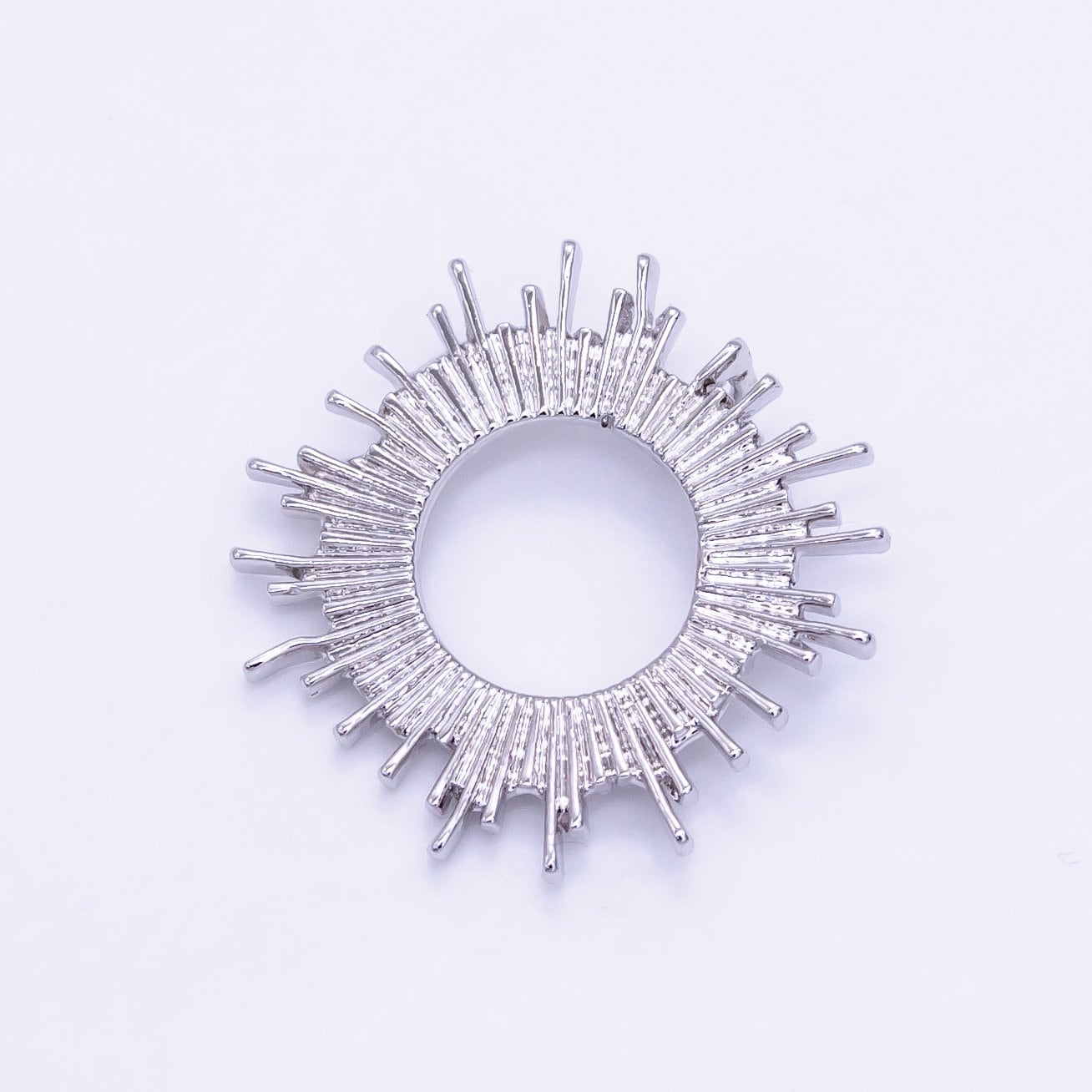 14K Gold Filled Open Celestial Sunburst Back Loop Pendant in Gold & Silver | AG812