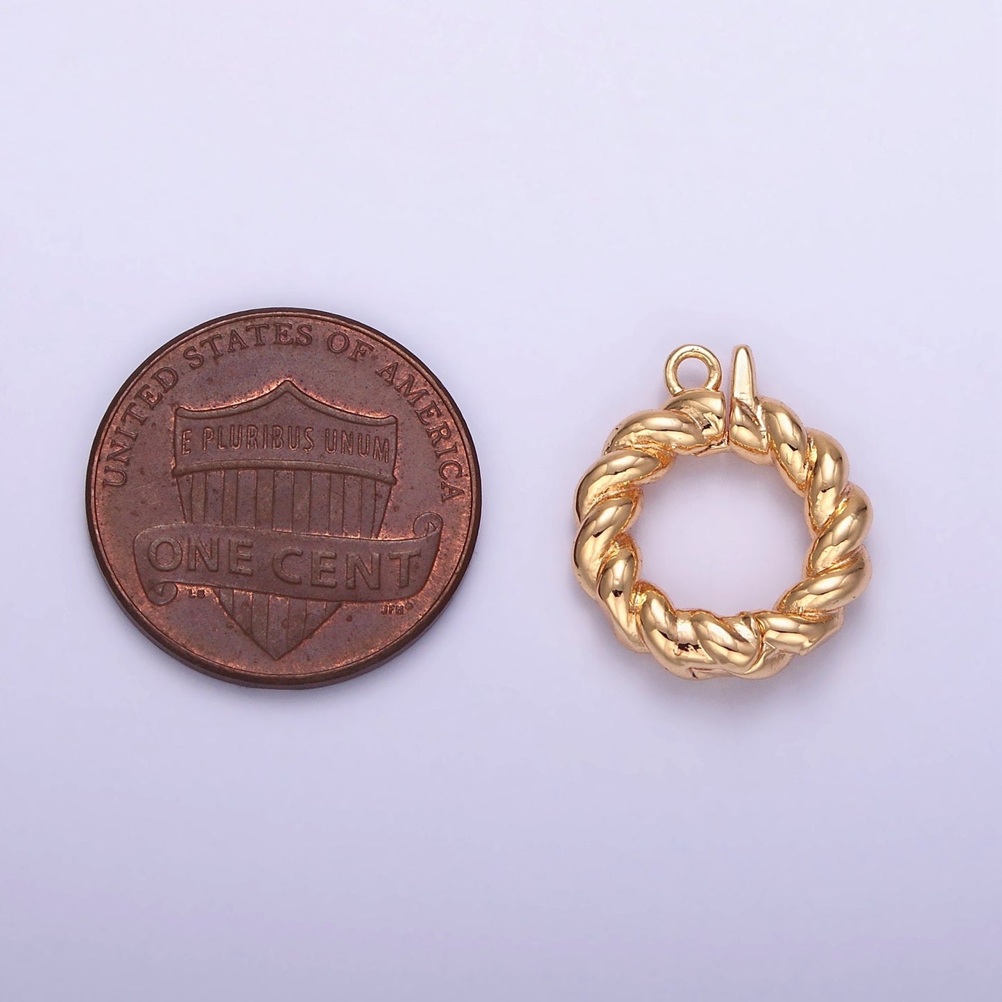 Mini Twisted Rope Texture Classic Round Gold Charm Enhancer Clasp Pendant Clasp for Bracelet Necklace Jewelry Making Z796
