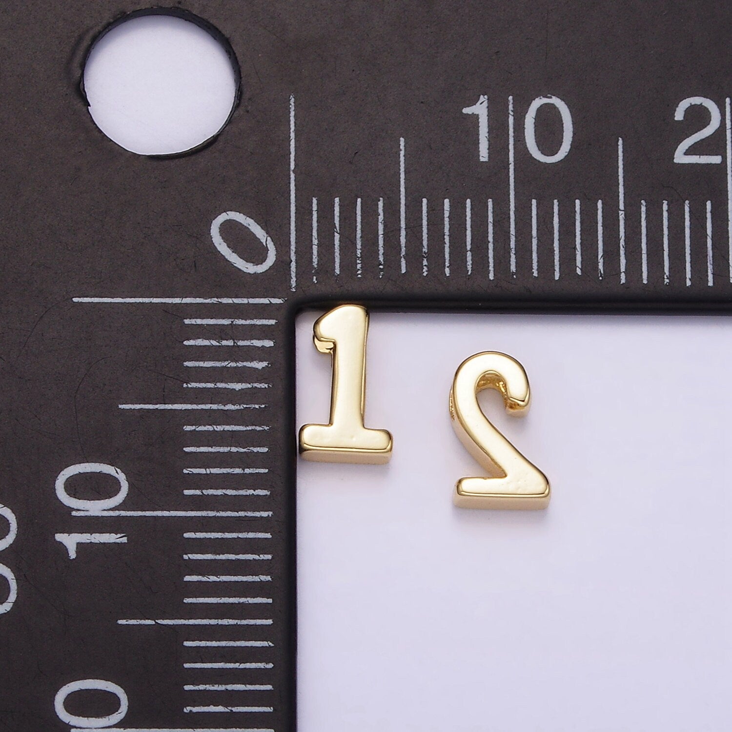 Tiny Number Bead "1" and "2" For jewelry Making | AG-830