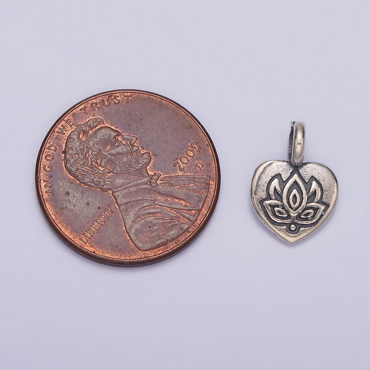 S925 Sterling Silver Lotus Charm Yoga Flower Charm silver Heart pendant Small Namaste Charm Bracelet SL-357