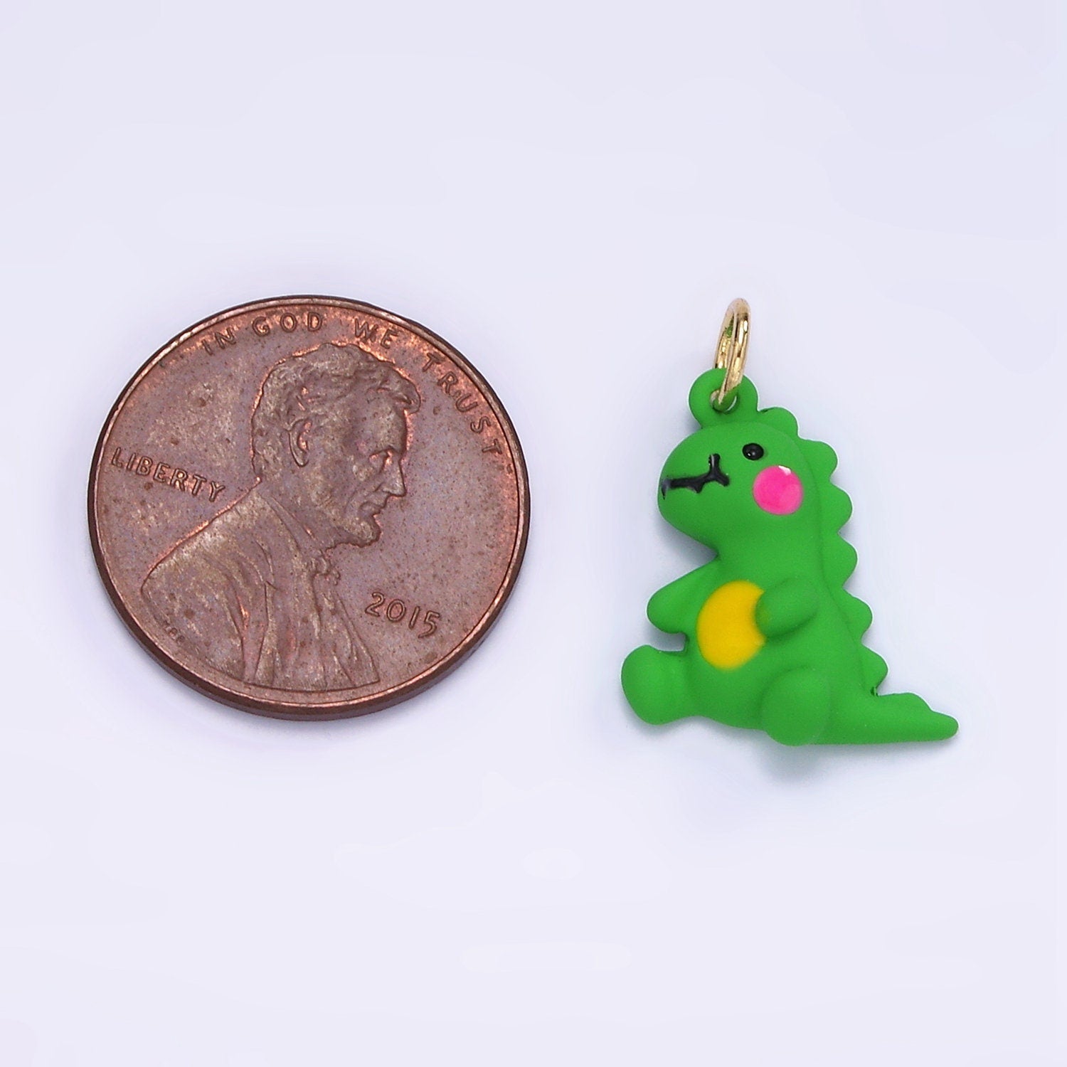 3D Cute Mini Green Tiny Dinosaur Charm Mini Dinosaur Pendants Matte T-rex Charm for Bracelet Earring Necklace Charm Supply Godzilla | AG-382