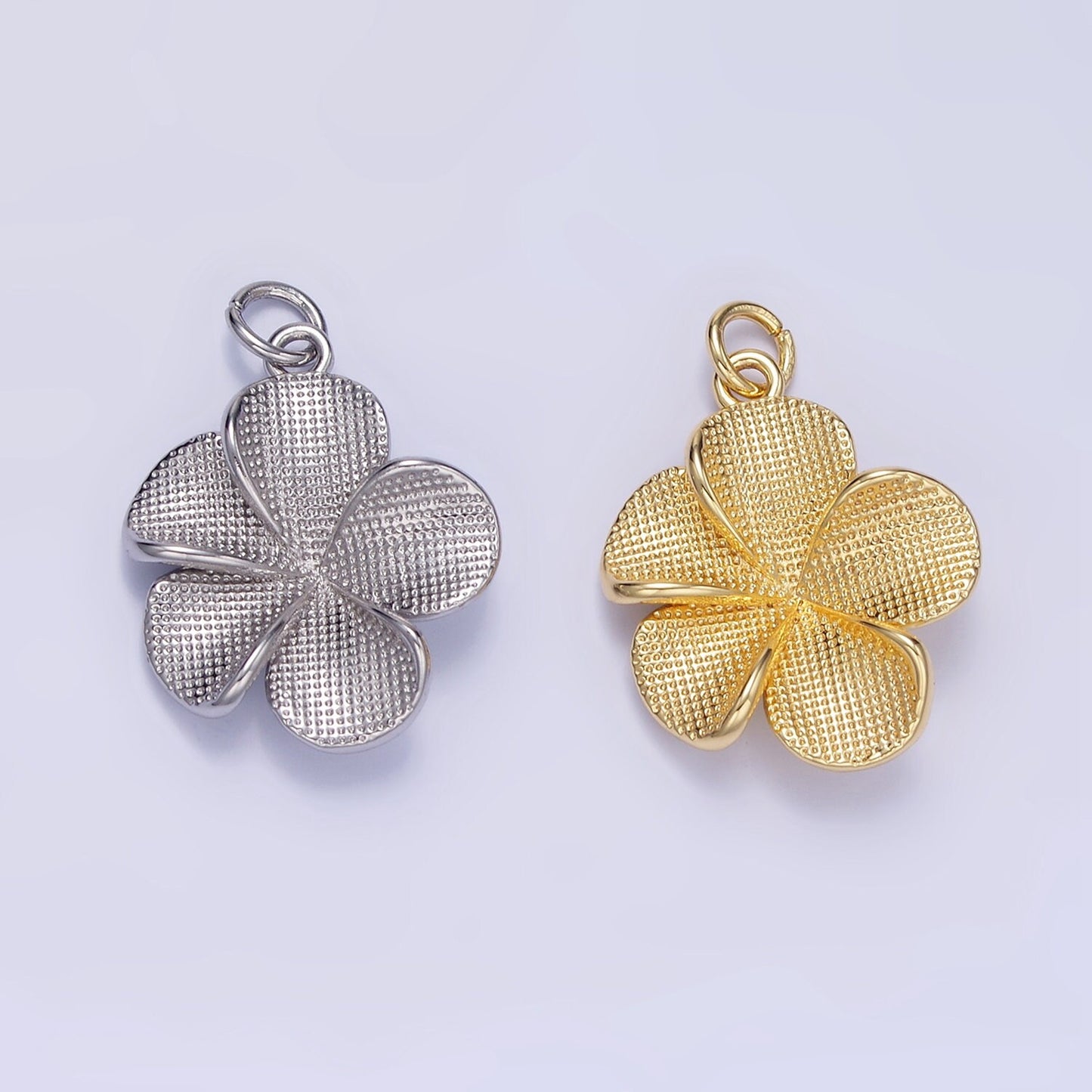 Dainty Gold Filled Hibiscus Charm Silver Flower Charm Mini Floral Charm for Spring Summer Jewelry Inspired C560