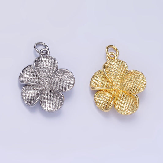 Dainty Gold Filled Hibiscus Charm Silver Flower Charm Mini Floral Charm for Spring Summer Jewelry Inspired C560
