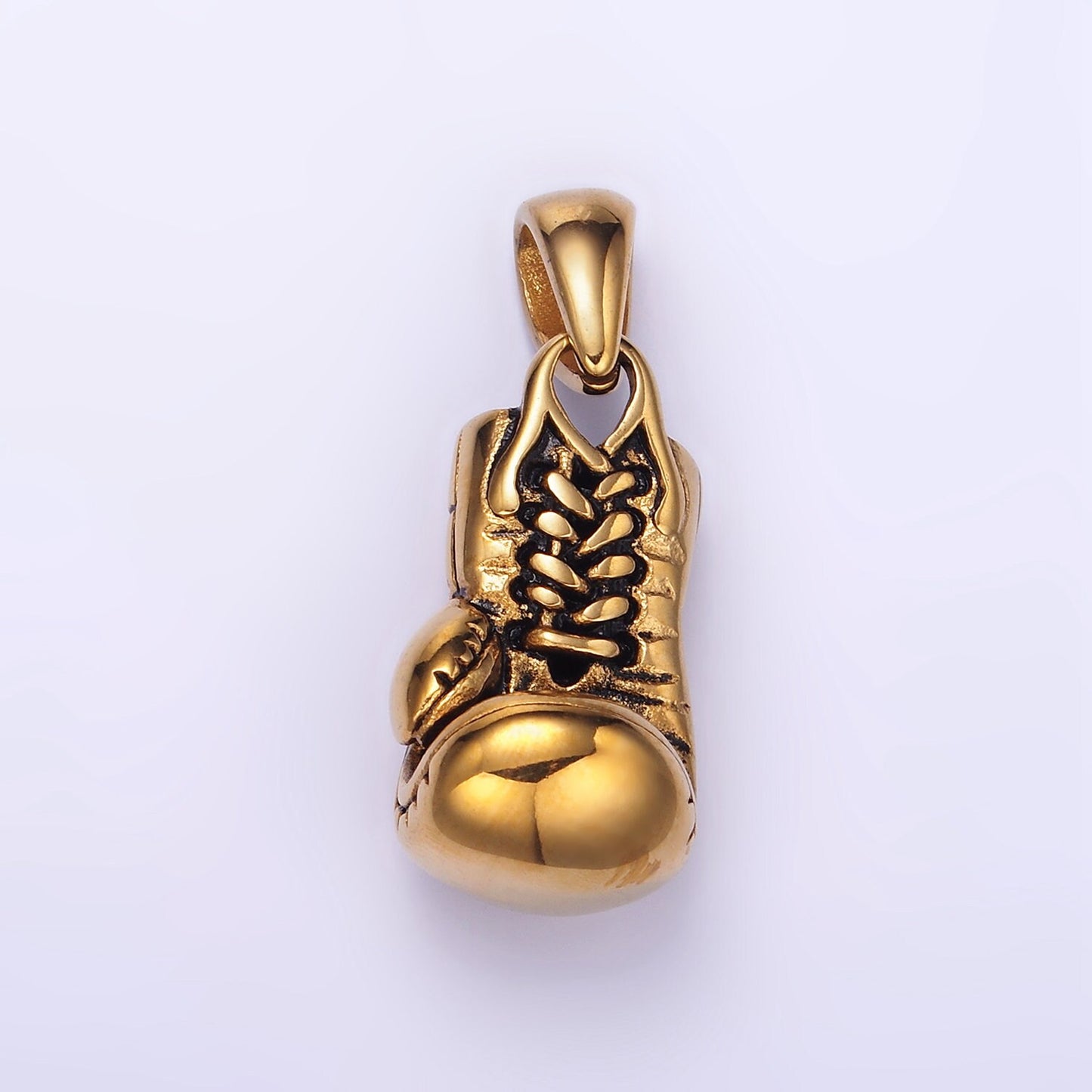 Stainless Steel Boxing Glove Charm Sport Olympic Pendant Game Day Statement Necklace Charm Inspired | P-1444