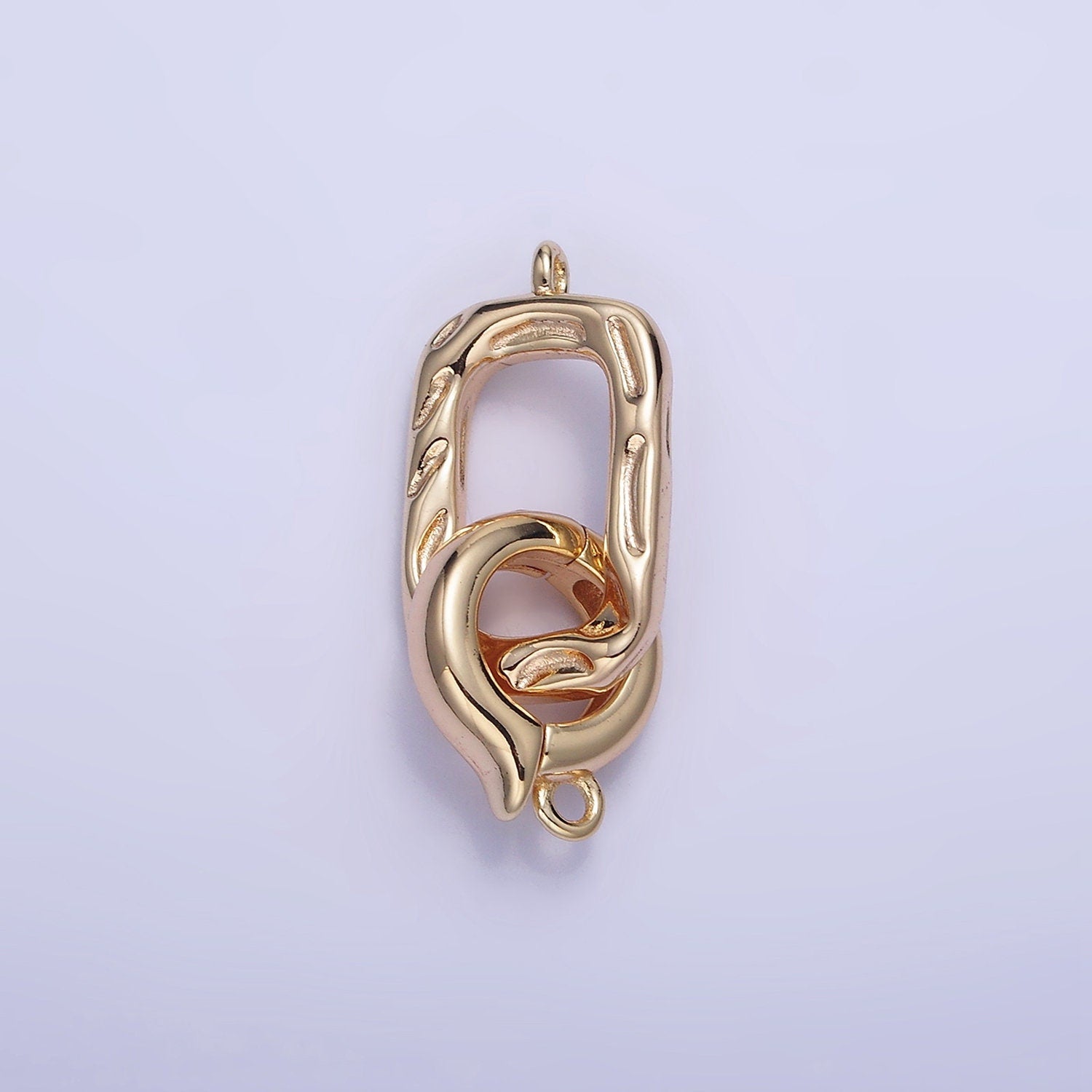 14K Gold Filled Bail Enhancer Hinged Interchangeable Pendant Bail Rectangle Rustic Style pendant holder snap on Bail Z-792