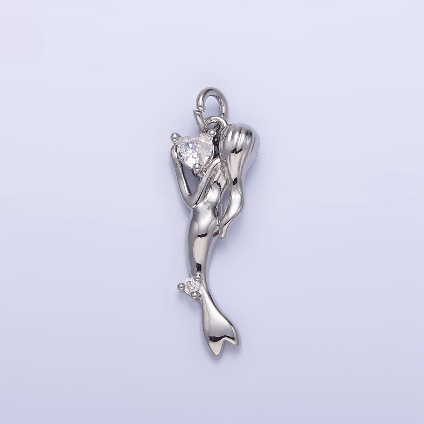 24K Gold Filled 20.5mm Ocean Sea Mermaid Charm in Gold & Silver | AG840