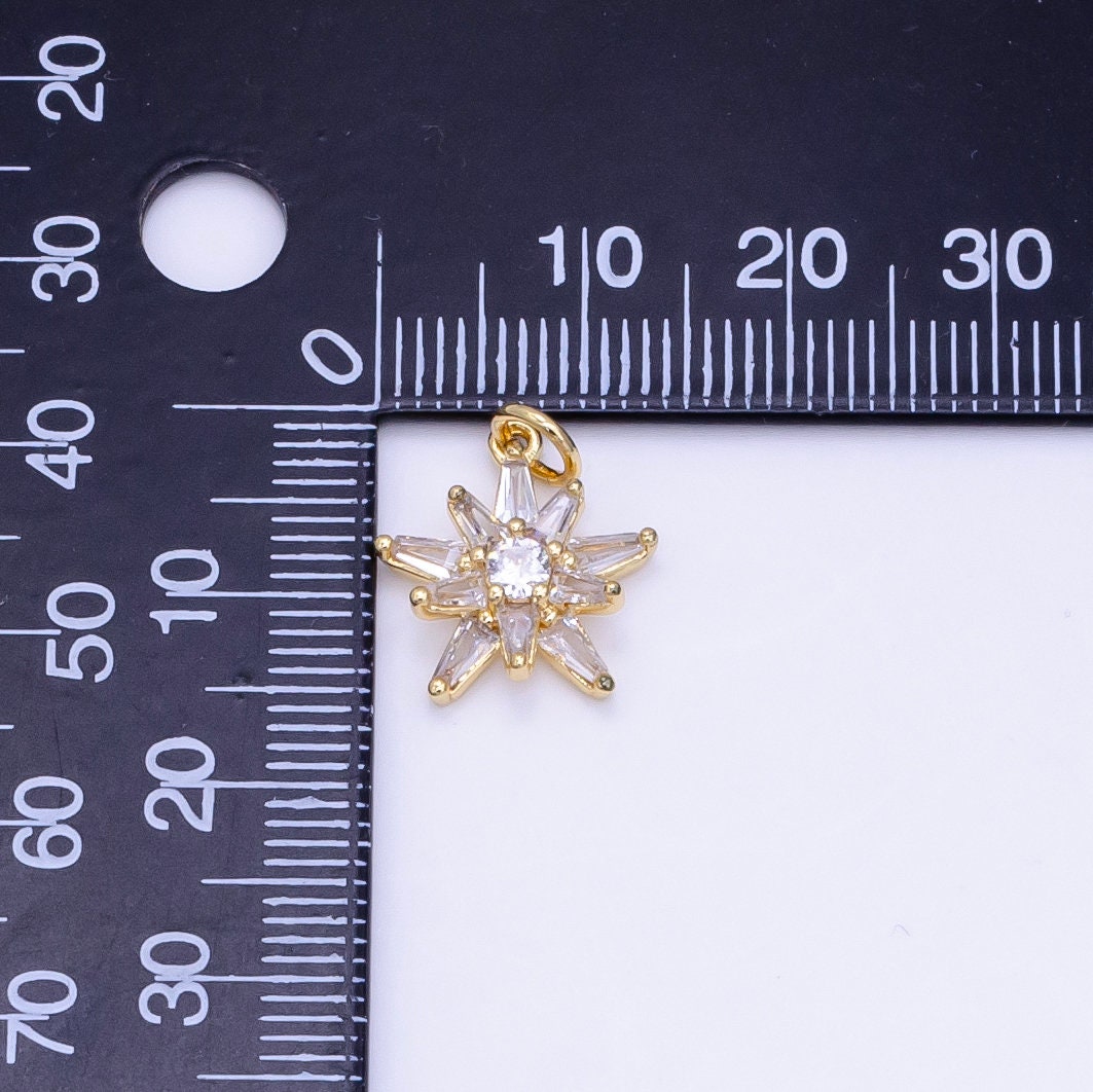 CZ Baguette Pink Star Pendant, 14K Gold Filled Star Charm, Pink Charm Dangle Charm for Celestial Minimalist Jewelry, Leo-928