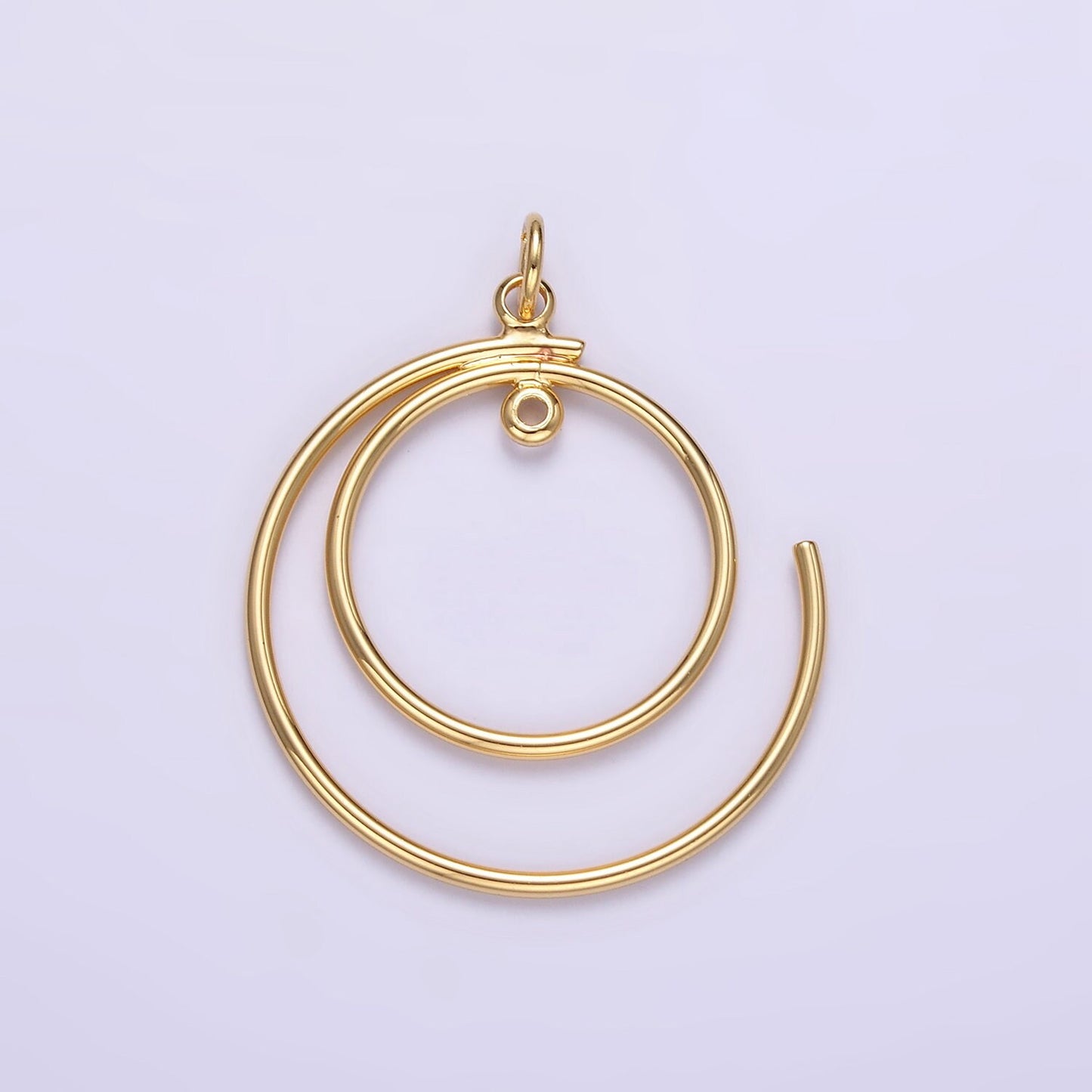 Dainty 16K Gold Filled Round Swirl Charm Spiral Gold Pendant for Necklace Charm Component D460