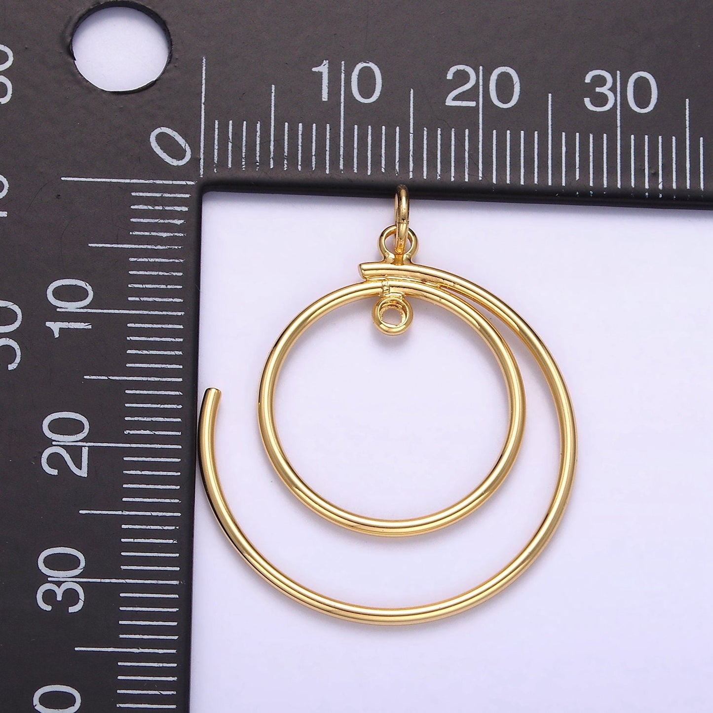 Dainty 16K Gold Filled Round Swirl Charm Spiral Gold Pendant for Necklace Charm Component D460