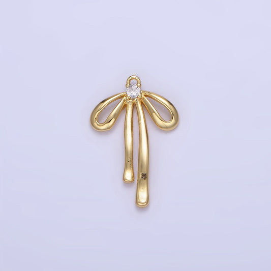 Mini Gold Bow Charms Dainty Coquette Bows Pendants for Bracelet Charm Necklace Charm Supply D-459