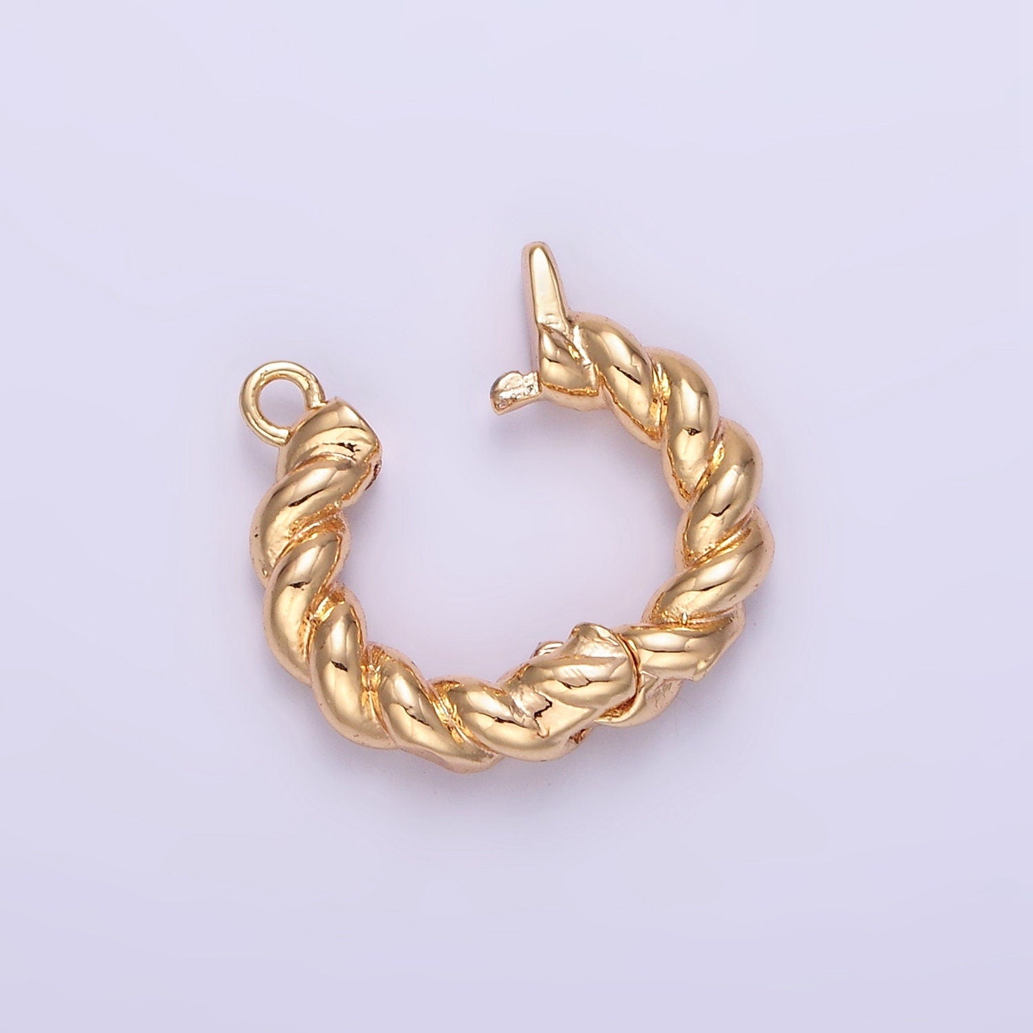 Mini Twisted Rope Texture Classic Round Gold Charm Enhancer Clasp Pendant Clasp for Bracelet Necklace Jewelry Making Z796