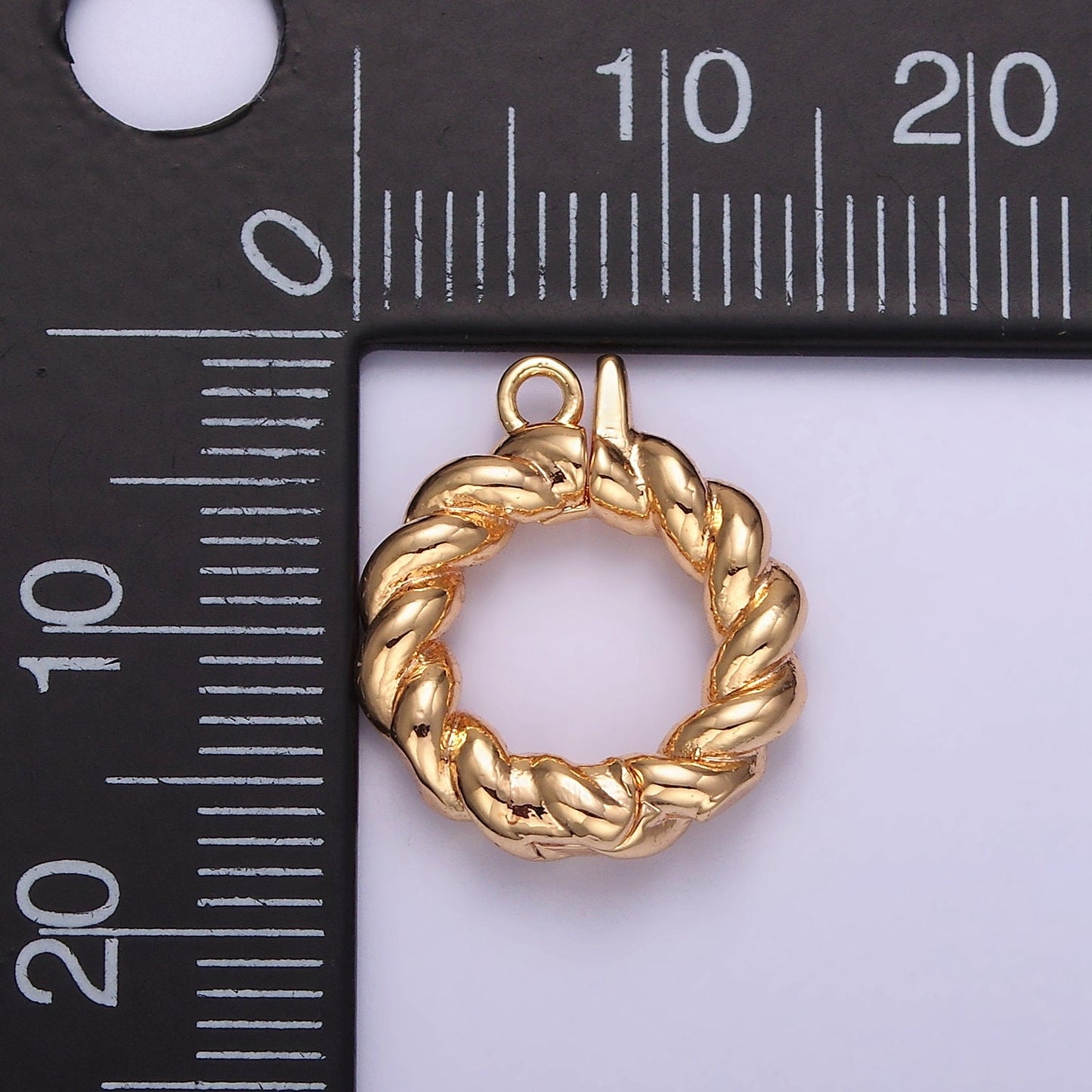 Mini Twisted Rope Texture Classic Round Gold Charm Enhancer Clasp Pendant Clasp for Bracelet Necklace Jewelry Making Z796