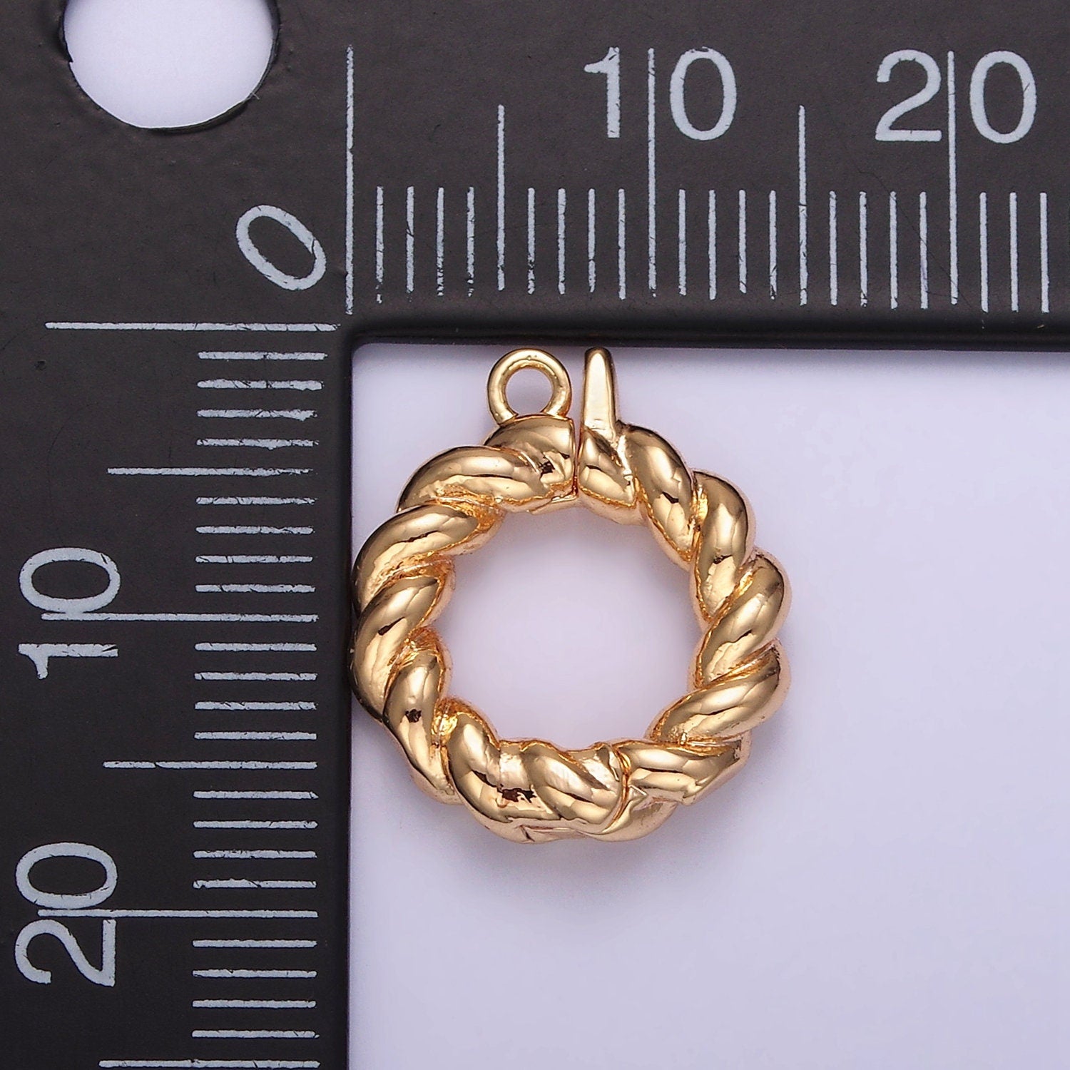 Mini Twisted Rope Texture Classic Round Gold Charm Enhancer Clasp Pendant Clasp for Bracelet Necklace Jewelry Making Z796