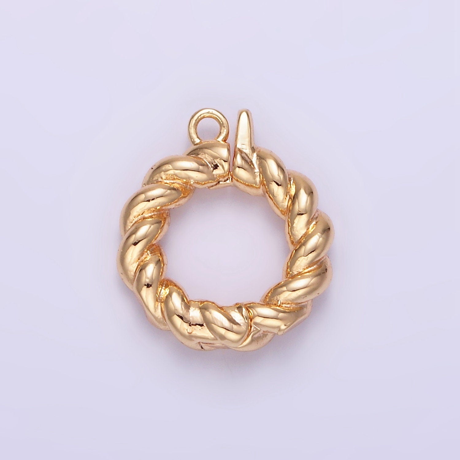 Mini Twisted Rope Texture Classic Round Gold Charm Enhancer Clasp Pendant Clasp for Bracelet Necklace Jewelry Making Z796