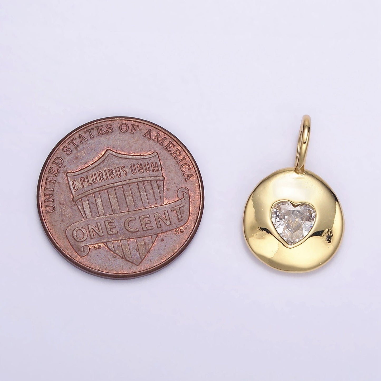 24K Gold Filled Heart CZ Birthstone Pendant Add on Charm Dainty Colorful Cubic Zirconia Stone for Necklace Bracelet Supply | AA049