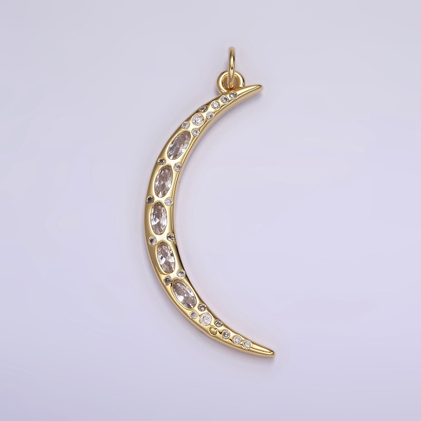 Cubic Moon Pendant, Moon Charm, Jewelry Supplies Dainty Crescent Moon Charm for Celestial Jewelry Making M107