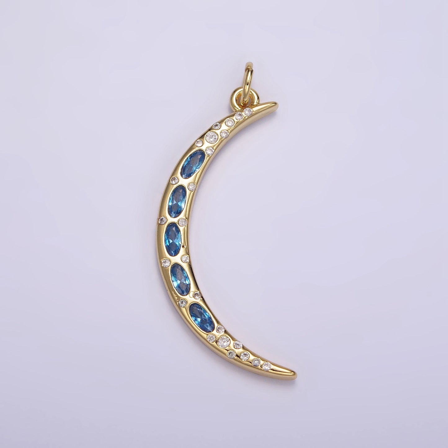 Cubic Moon Pendant, Moon Charm, Jewelry Supplies Dainty Crescent Moon Charm for Celestial Jewelry Making M107
