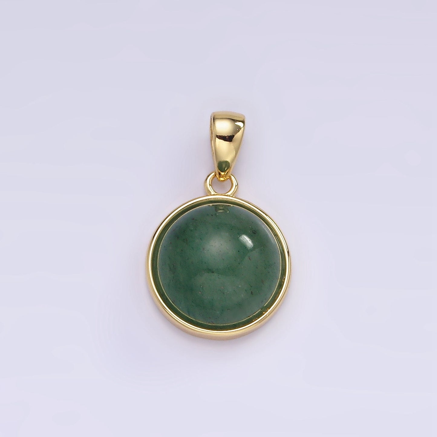 Gemstone Pendant Necklace Rose Quartz, Amethyst, Labradorite Green Jade Bezel Cut Dainty Birthstone Jewelry AA062