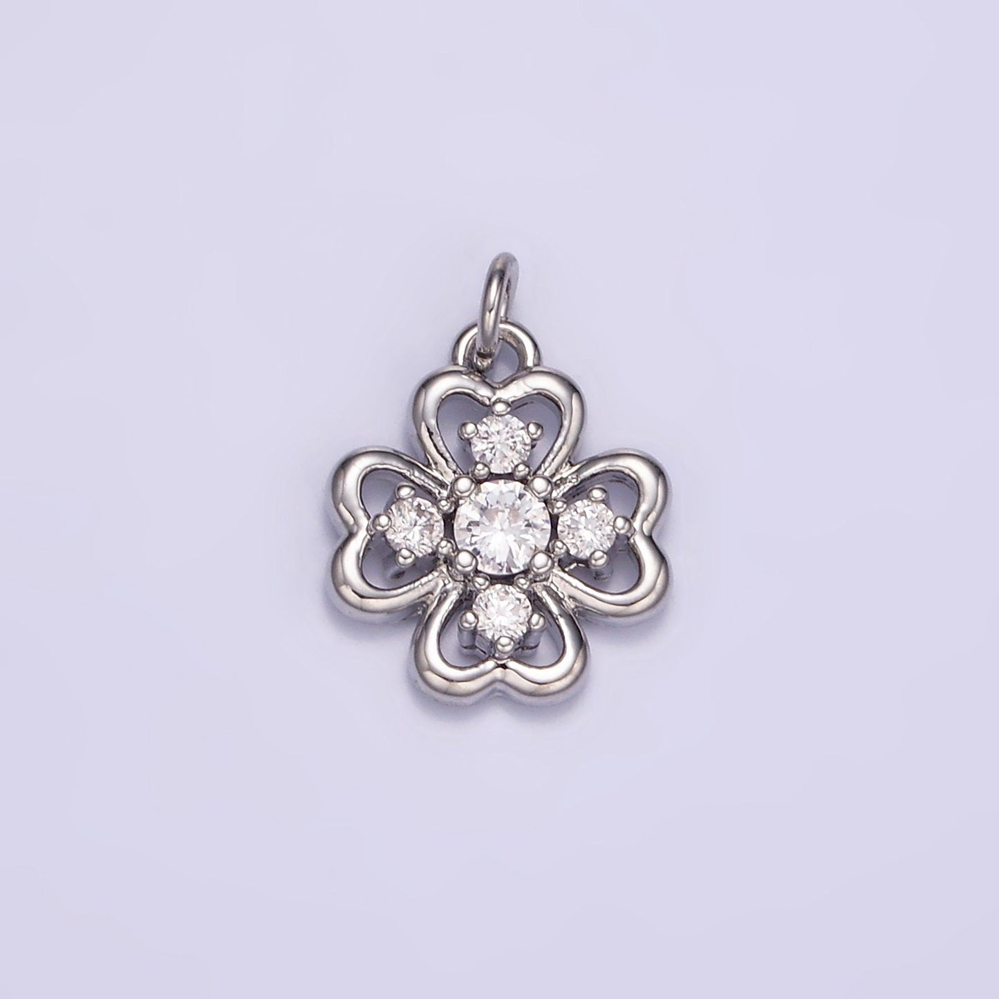 Micro Pave CZ Flower Charm Mini Gold Flower Patch Cubic Charm Dainty Flower Pendant Dainty Charm for DIY supply M116