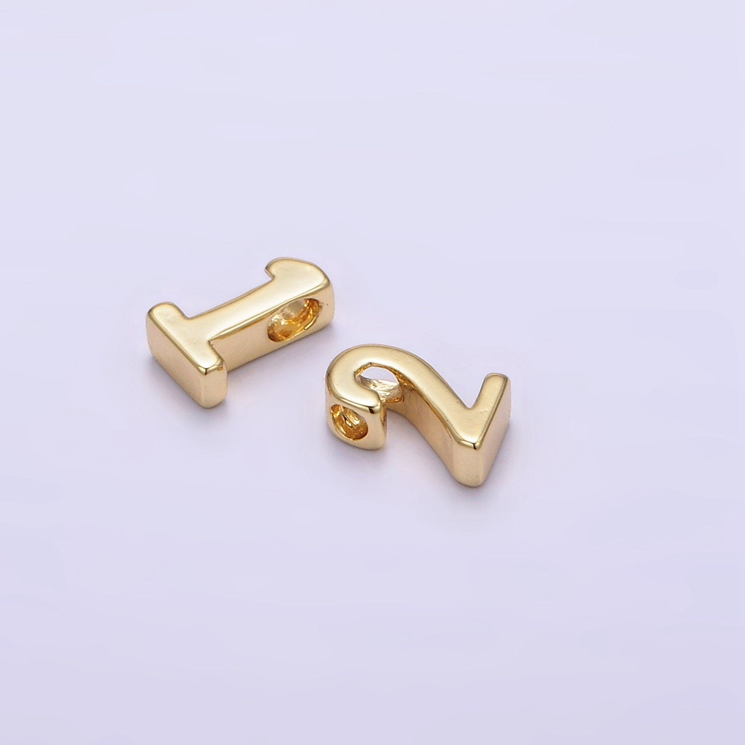 Tiny Number Bead "1" and "2" For jewelry Making | AG-830