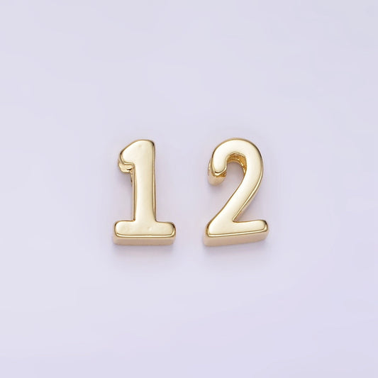 Tiny Number Bead "1" and "2" For jewelry Making | AG-830