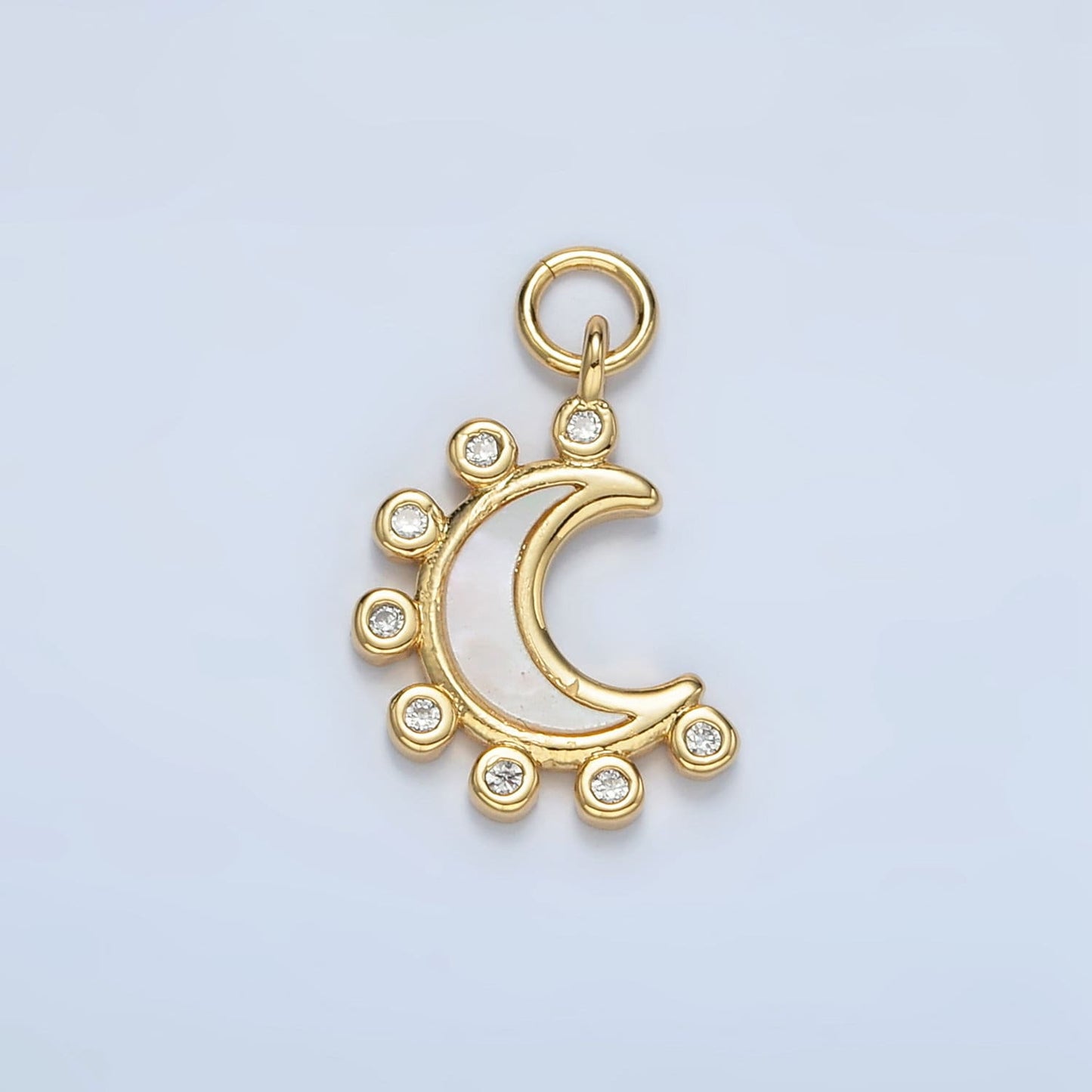 Mini 24k Gold Filled Moon Pearl Dangle Charms Gold Moon Charm for Bracelet Necklace Making Jewelry Supplies M138