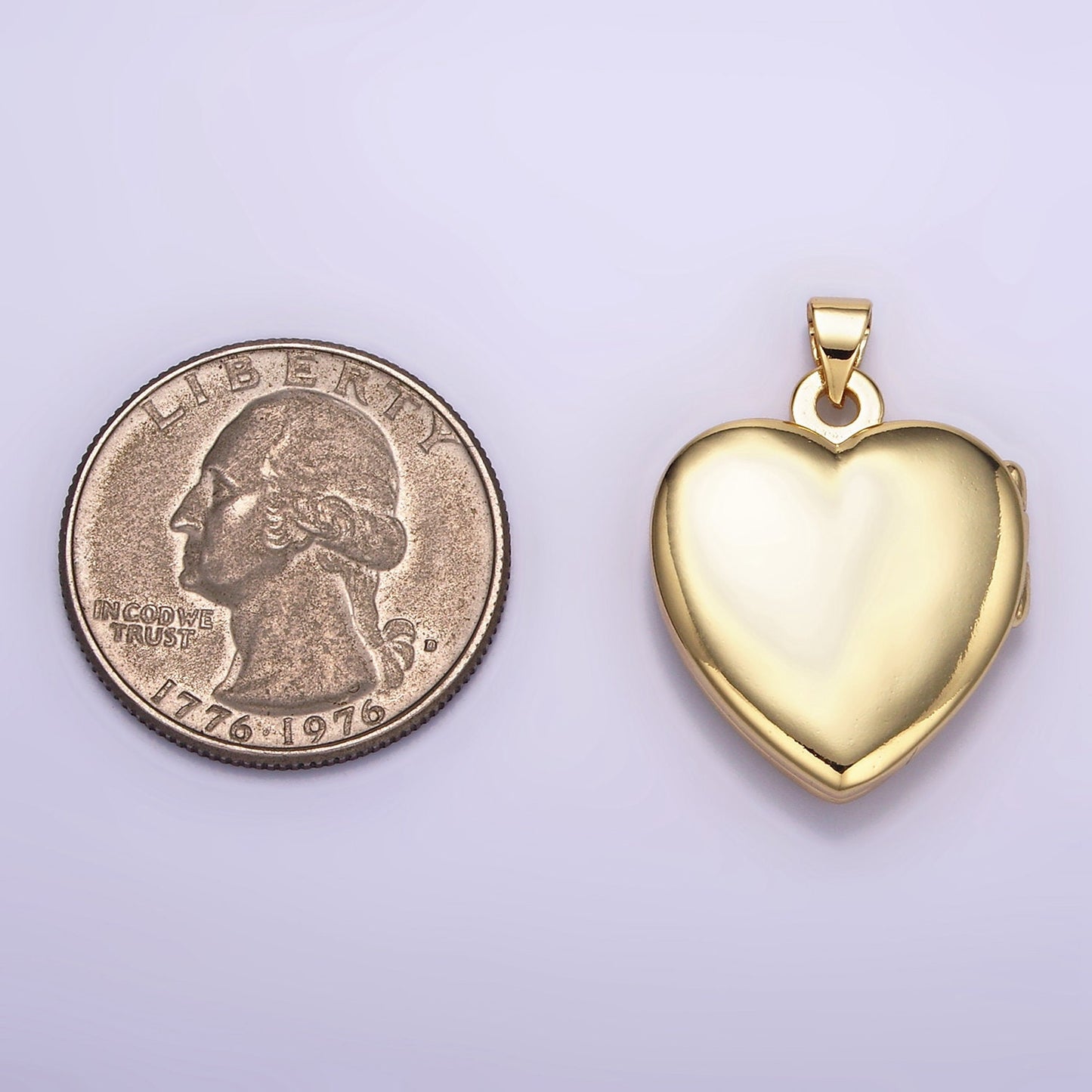 Minimalist Gold Heart Locket Pendant 24K Gold Filled Simple Classic Openable Locket Charm | H429