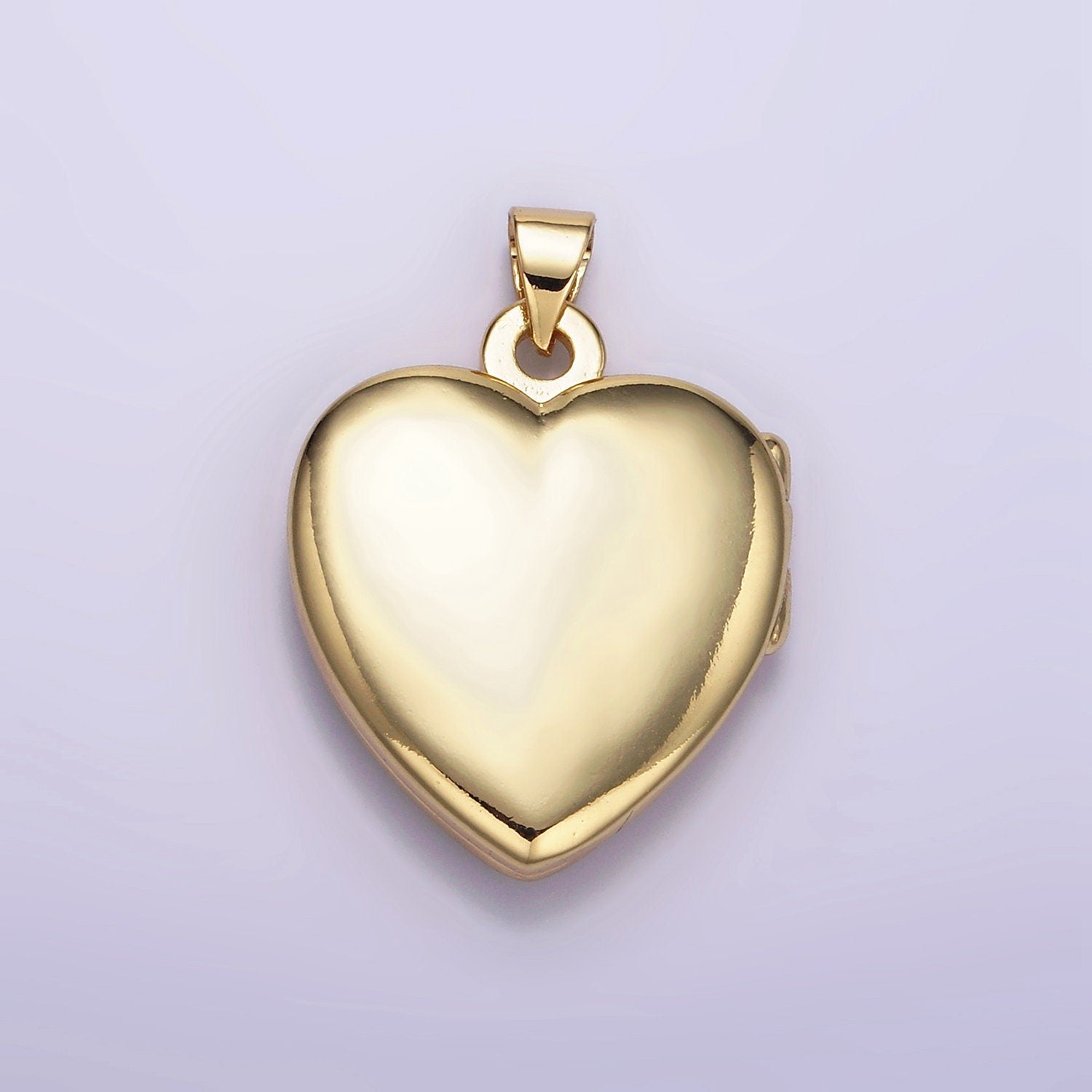 Minimalist Gold Heart Locket Pendant 24K Gold Filled Simple Classic Openable Locket Charm | H429