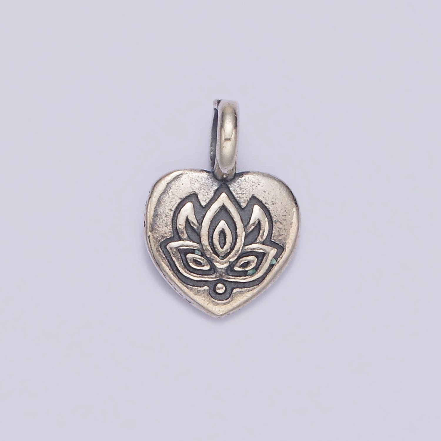 S925 Sterling Silver Lotus Charm Yoga Flower Charm silver Heart pendant Small Namaste Charm Bracelet SL-357