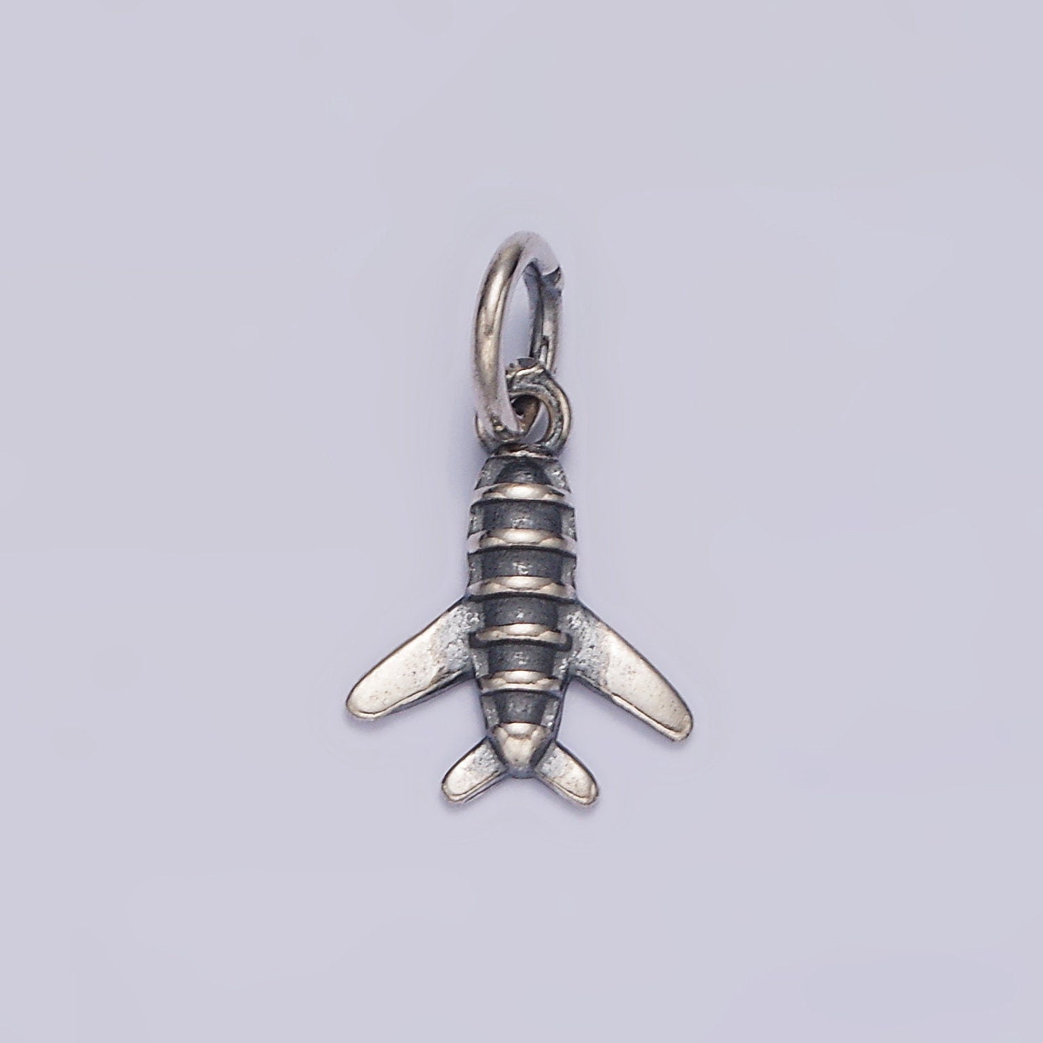 S925 Sterling Silver Flying Airplane Traveling Add-On Charm Mini Place Charm | SL-365