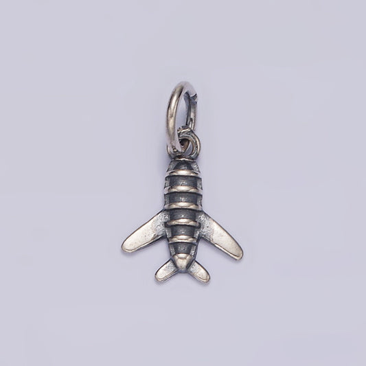 S925 Sterling Silver Flying Airplane Traveling Add-On Charm Mini Place Charm | SL-365