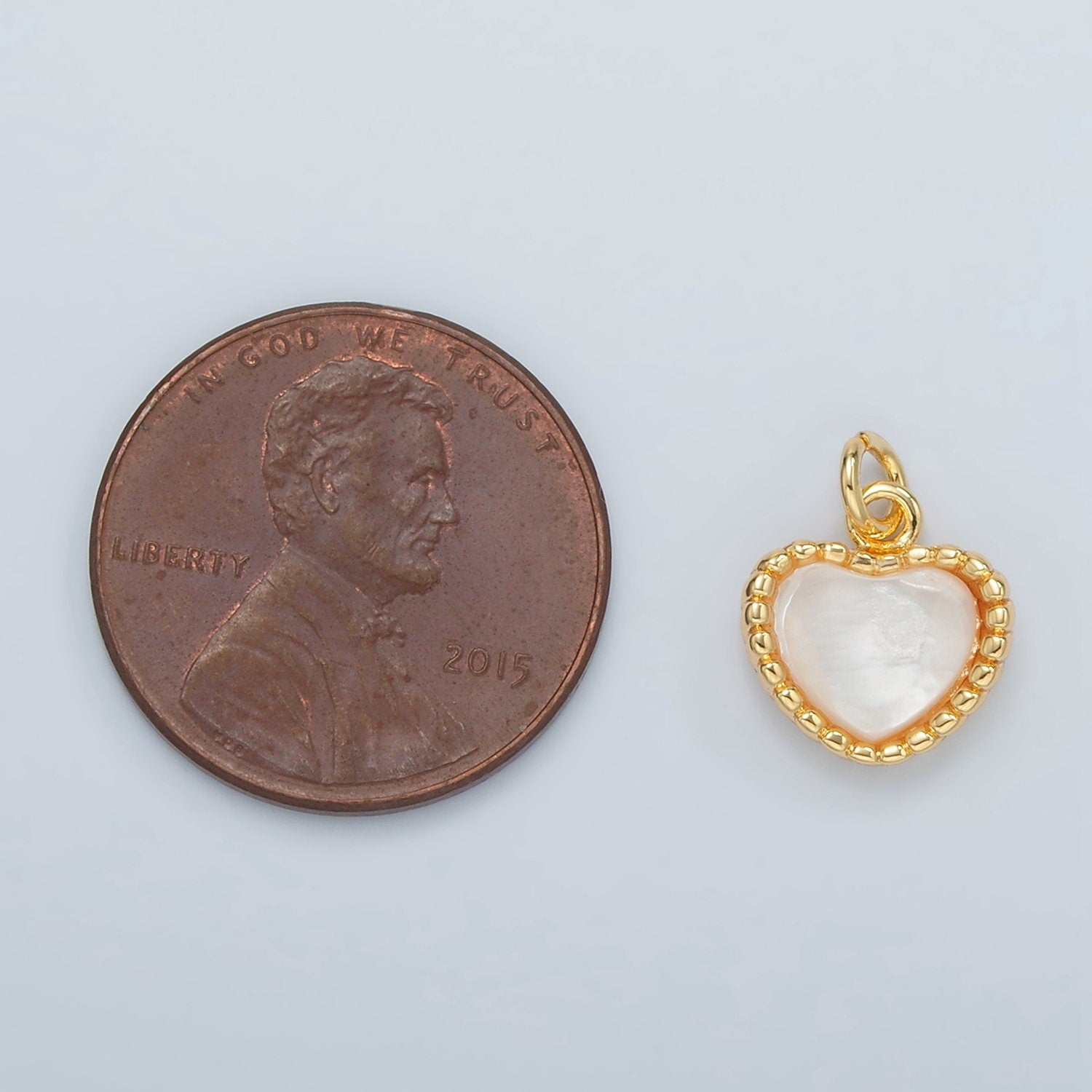 24k Gold Filled Shell Pearl Charm Heart Charms Pendant for Bracelet Necklace Earring Charm D669
