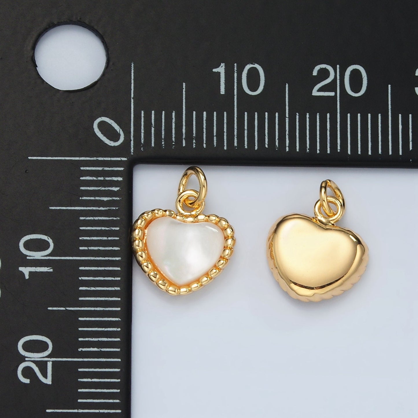 24k Gold Filled Shell Pearl Charm Heart Charms Pendant for Bracelet Necklace Earring Charm D669