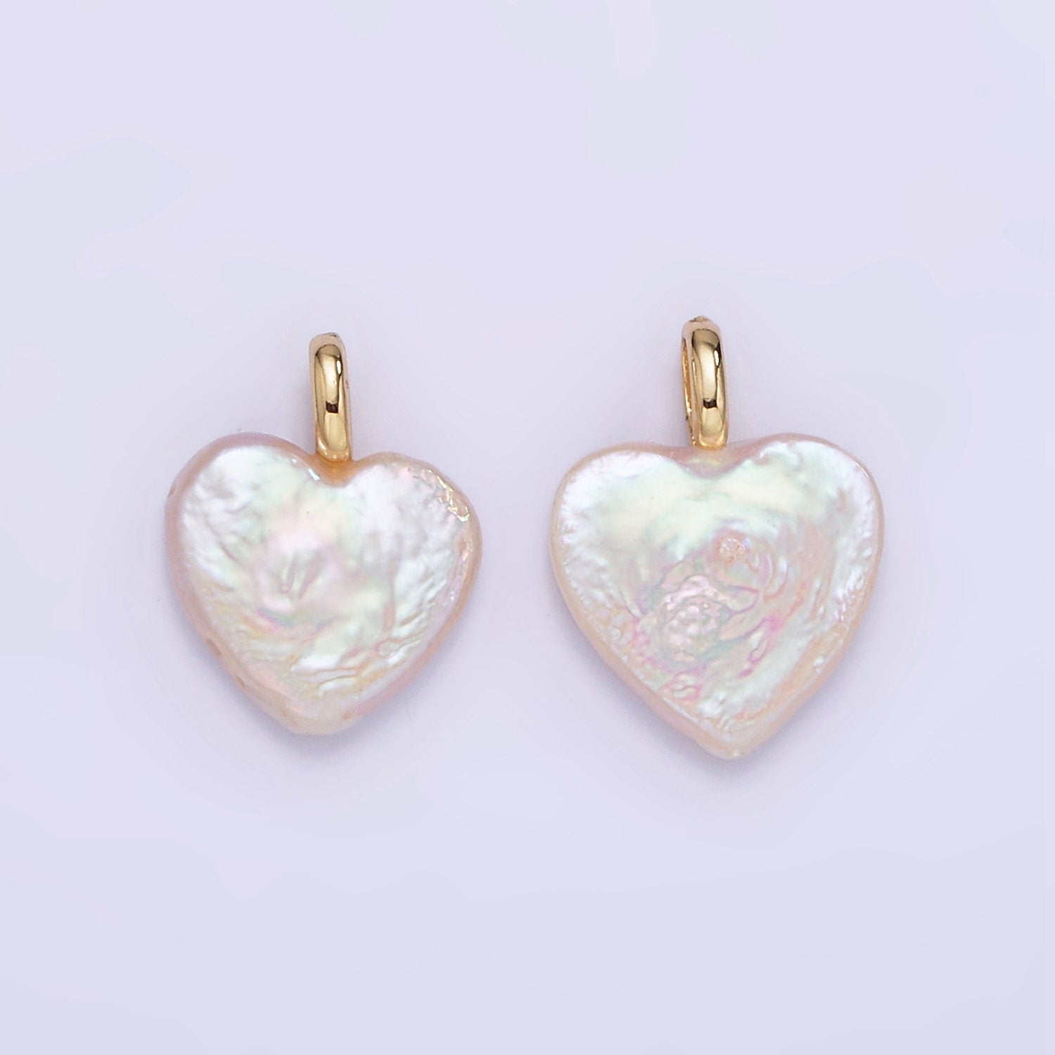 Dainty Heart Pearls Charm Gold White Baroque Freshwater Pearls For Necklace Bracelet Earring Wedding Jewelry Making Minimalist P1855