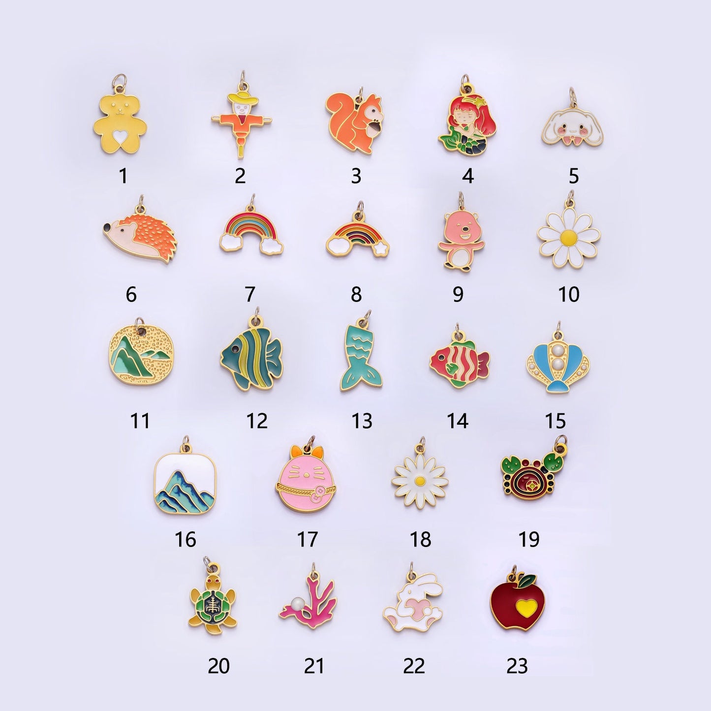 Adorable Kids Mini Enamel Charms for Accessories Add-on Bracelet Necklace Earring Tumbler Phone Charm Component Supply