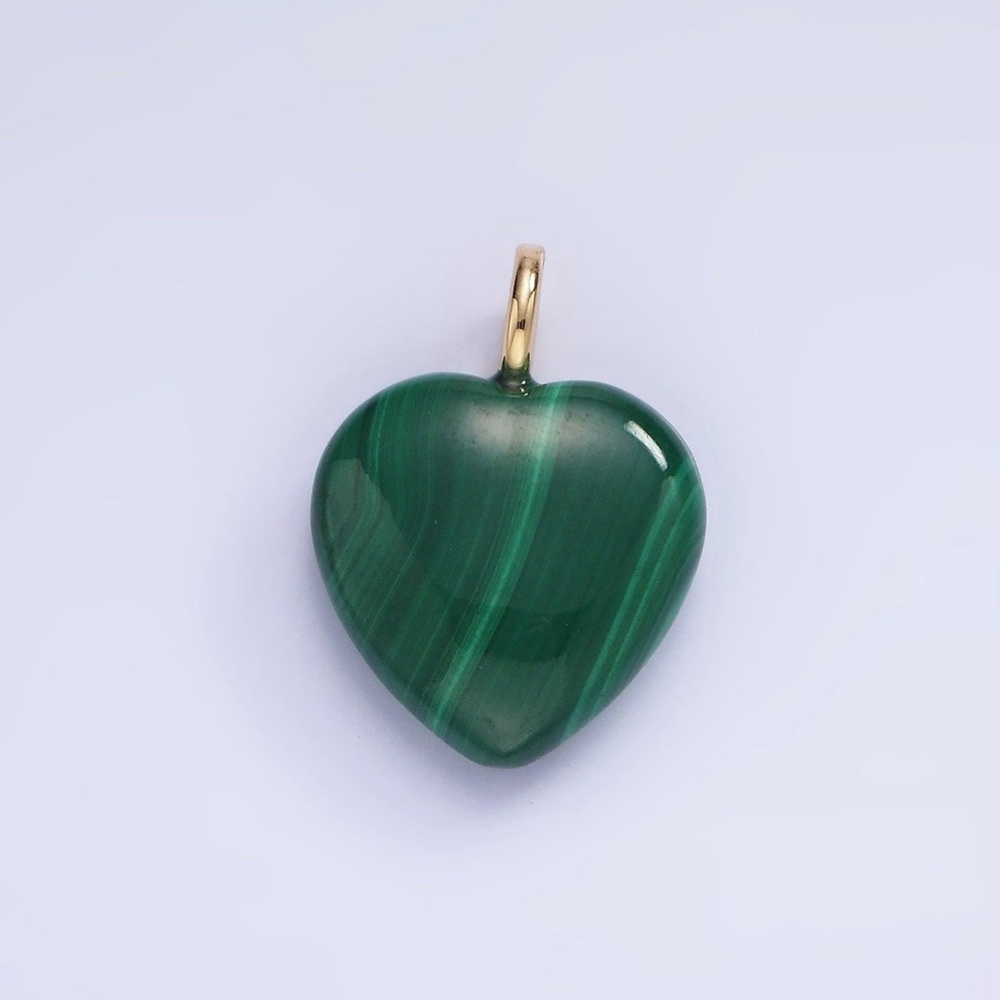 Green Malachite Heart Pendant Love Shape Malachite Stone Pendant, Green Stone E352