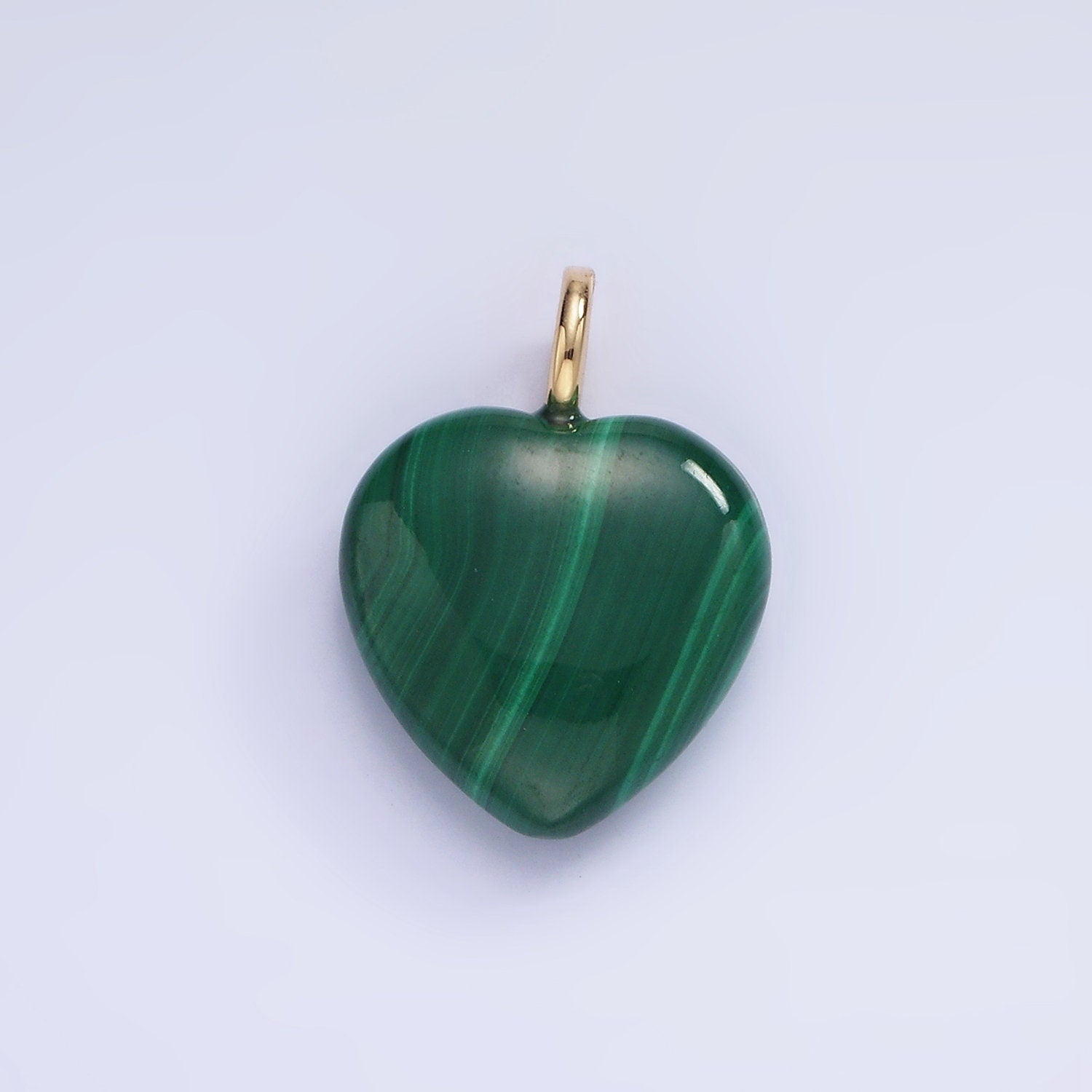 Green Malachite Heart Pendant Love Shape Malachite Stone Pendant, Green Stone E352