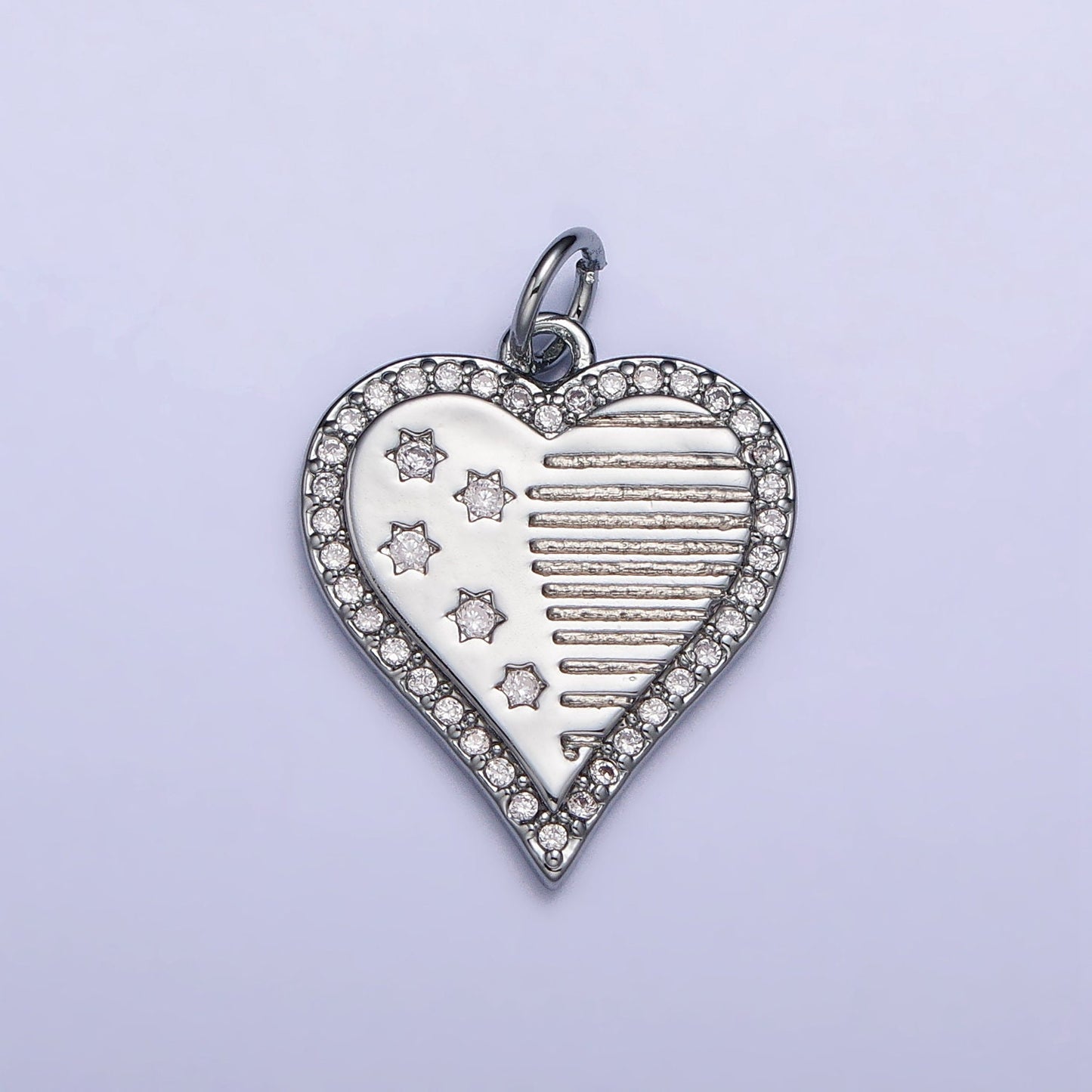 18k Gold Filled Heart Charm Dainty American Flag Charms, 4th of July, USA Charm Patriotic Jewelry Inspired AC993