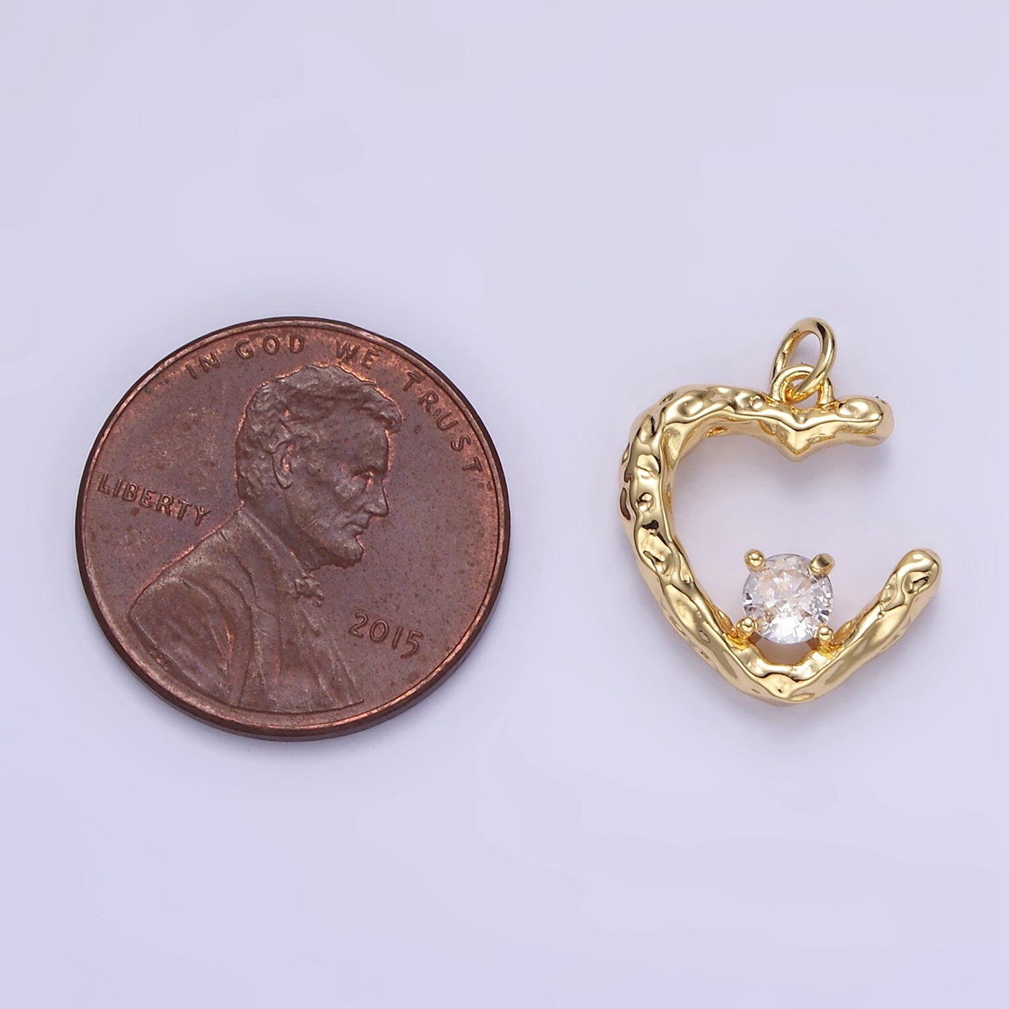 Dainty 16k Gold CZ Heart Charms Silver Cubic Bracelet Necklace Charm, Micro Pave Love Jewelry Making E387