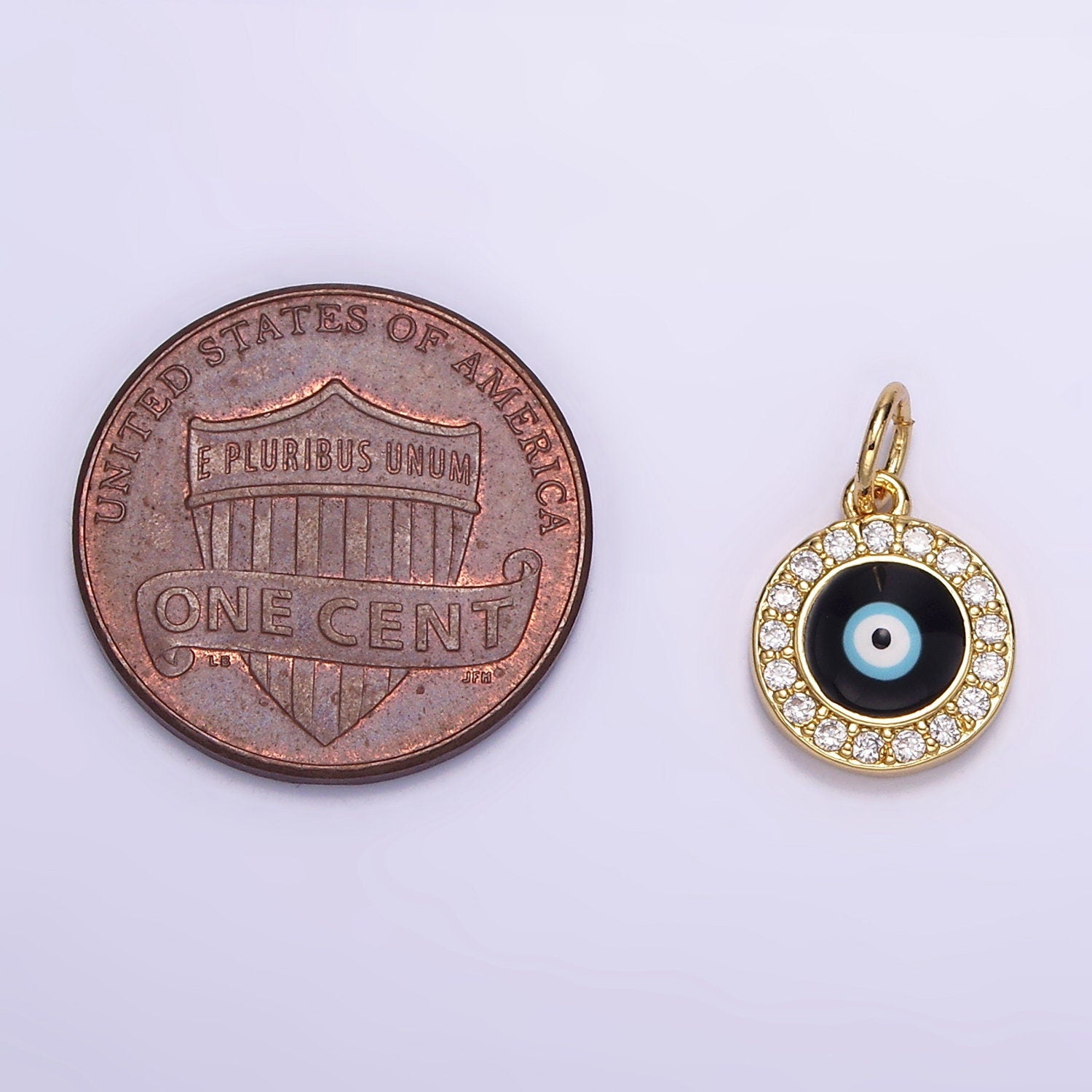 Gold Evil Eye Charm 24K Gold Filled CZ Eye Pendant Mini Greek Eye Amulet Charm Bracelet Necklace for DIY Jewelry Making Supply m109