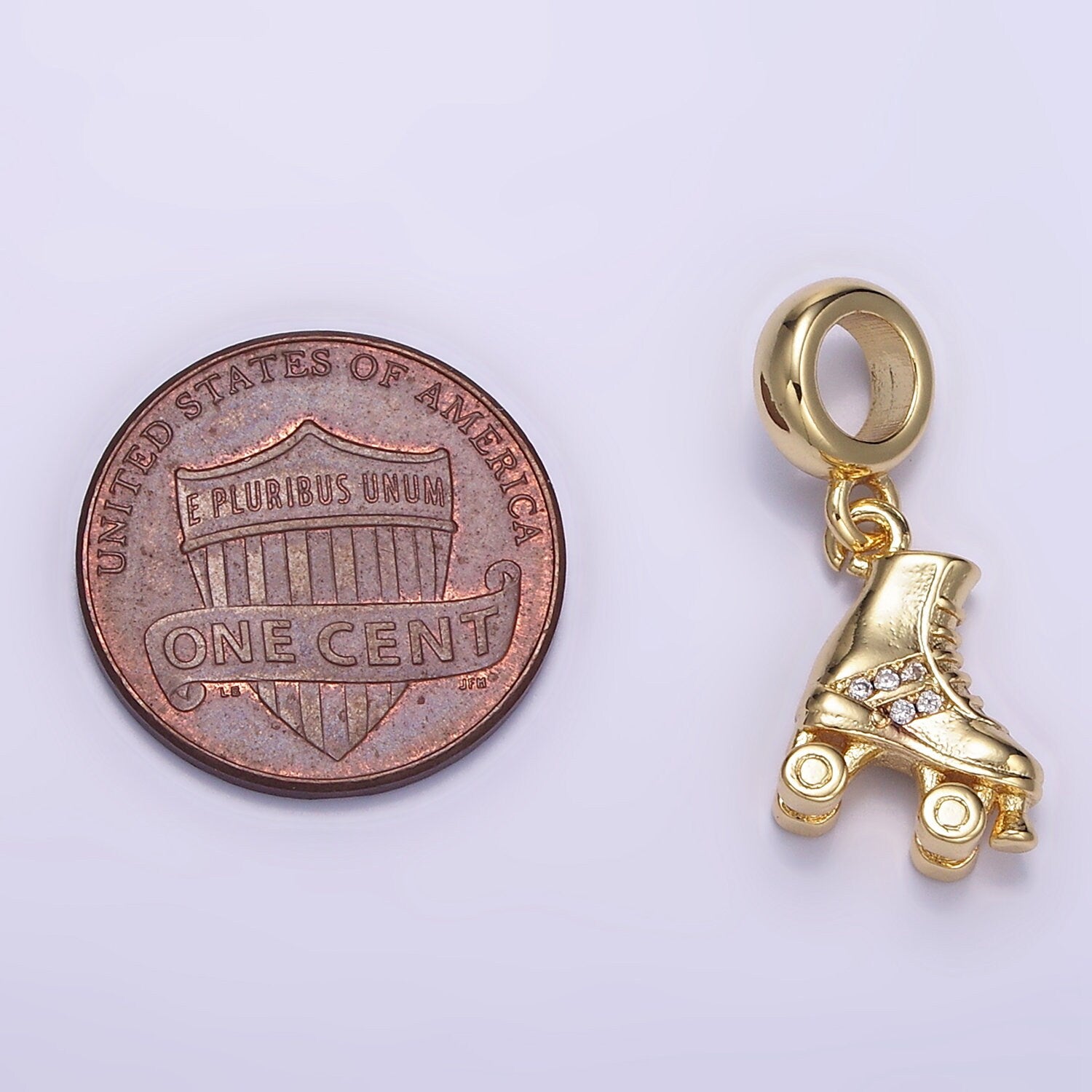 24K Gold Filled Roller Skate Charm for Necklace Bracelet Pendant Fun Shoes Sport Jewelry | M-120