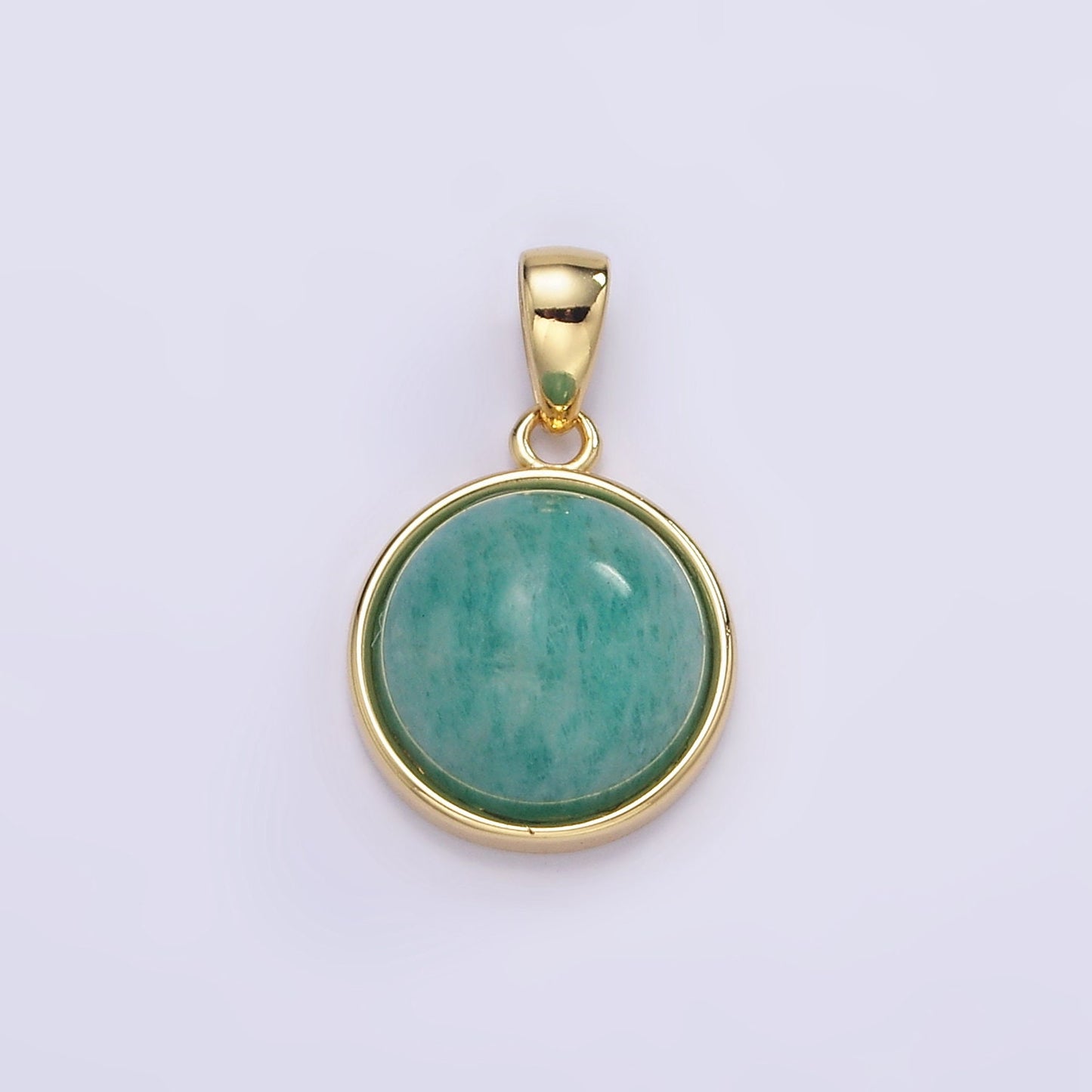 Gemstone Pendant Necklace Rose Quartz, Amethyst, Labradorite Green Jade Bezel Cut Dainty Birthstone Jewelry AA062